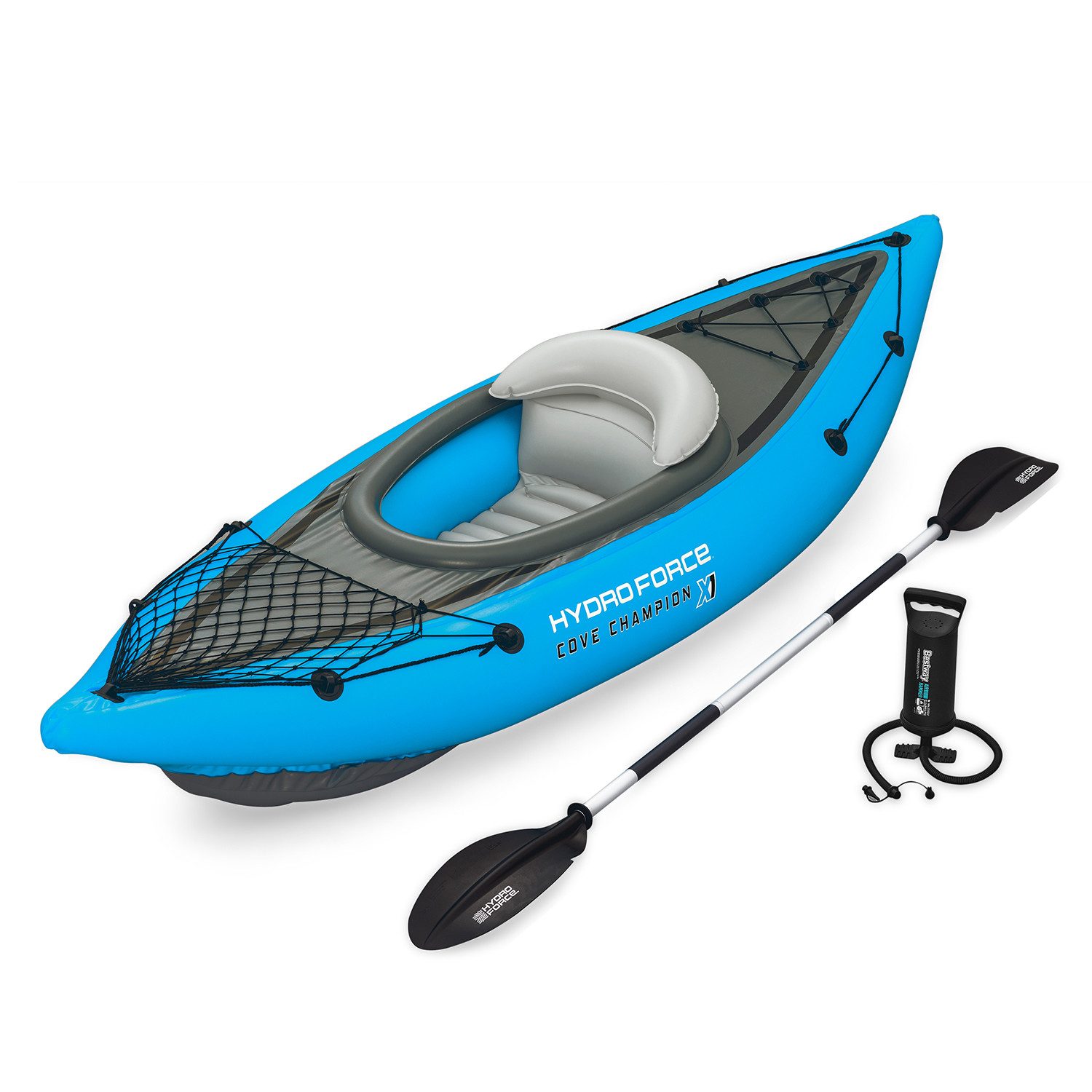 Bestway Einerkajak Hydro Force® Cove Champion™ X1, (Set, -, Inkl. Paddel, Handpumpe, Tragetasche), 275 x 81 x 45 cm