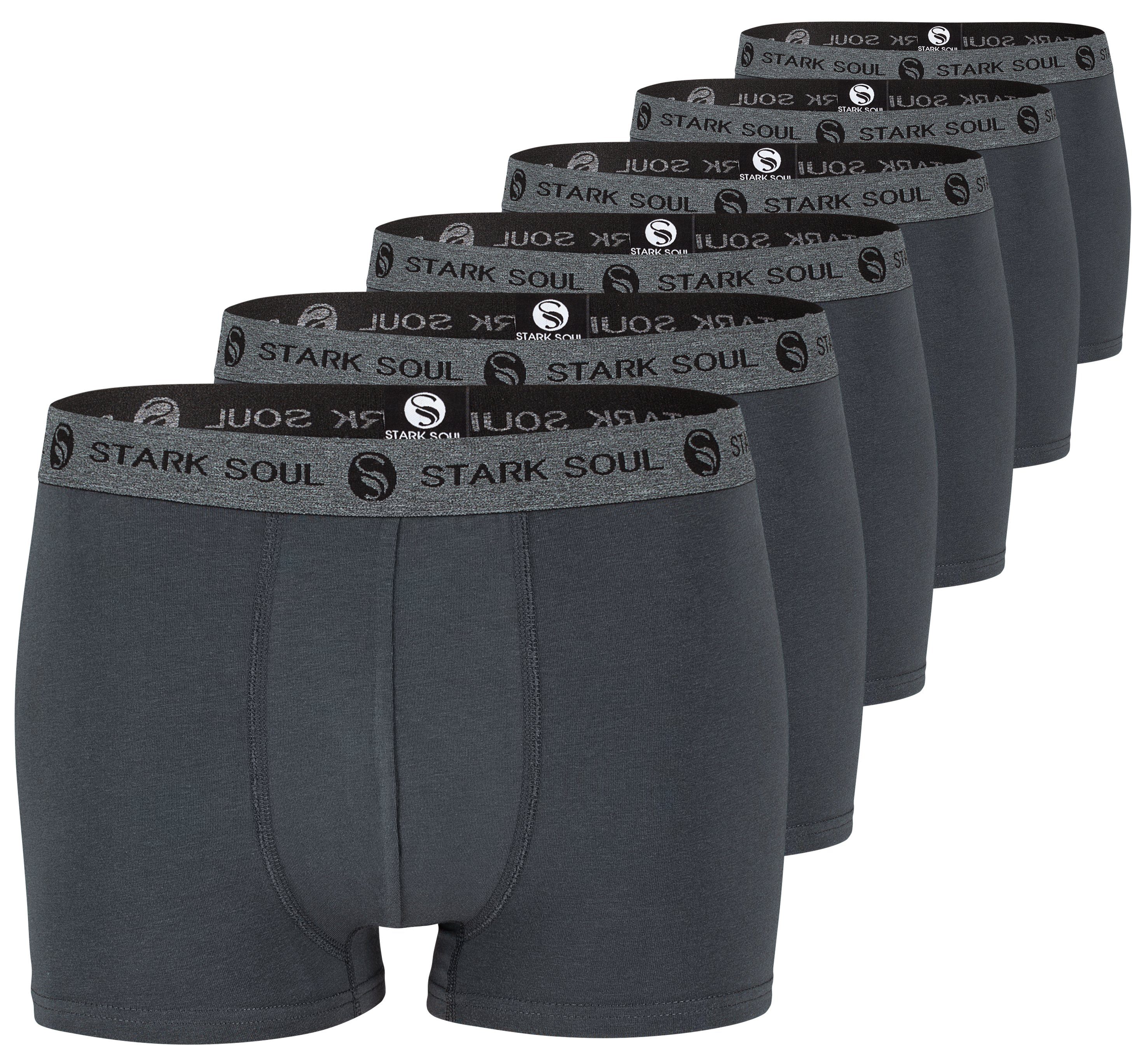 Stark Soul® Boxershorts Herren Boxershorts, Hipster im 6er Pack, Baumwoll-Unterhosen 6er-Pack