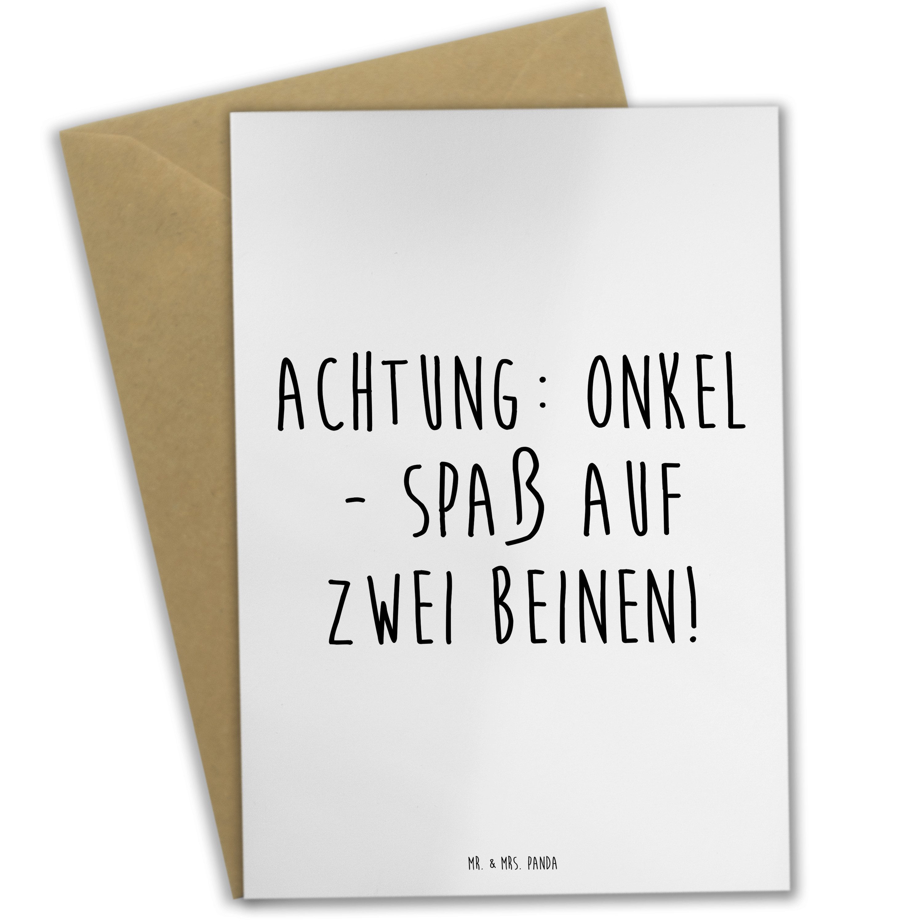 Mr. & Mrs. Panda Grußkarte Achtung Onkel Spaßgarantie inklusive