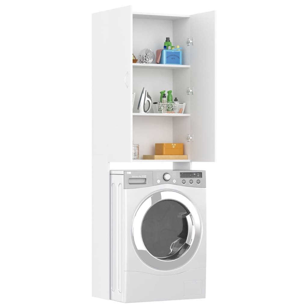 vidaXL Badregal NA Waschmaschinenschrank Weiß 64x25,5x190 cm