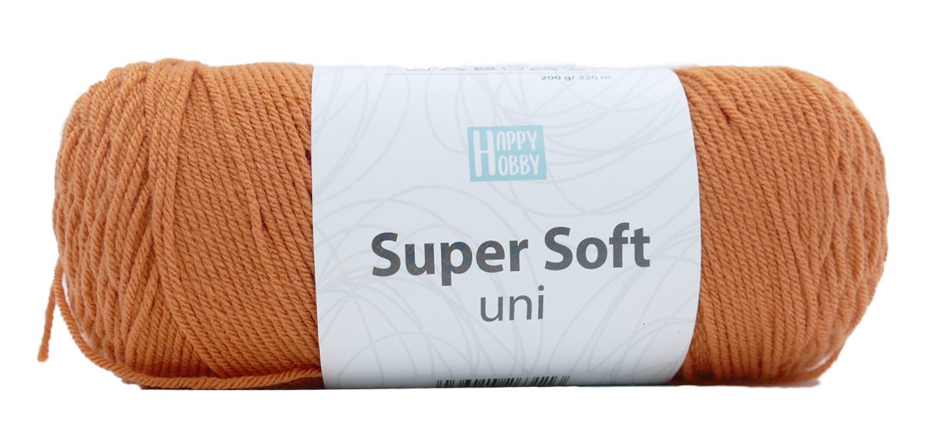 Gründl Wolle Happy Hobby Supersoft Uni 200g Großknäuel Häkelwolle, 326,00 m, ohne Schurwolle