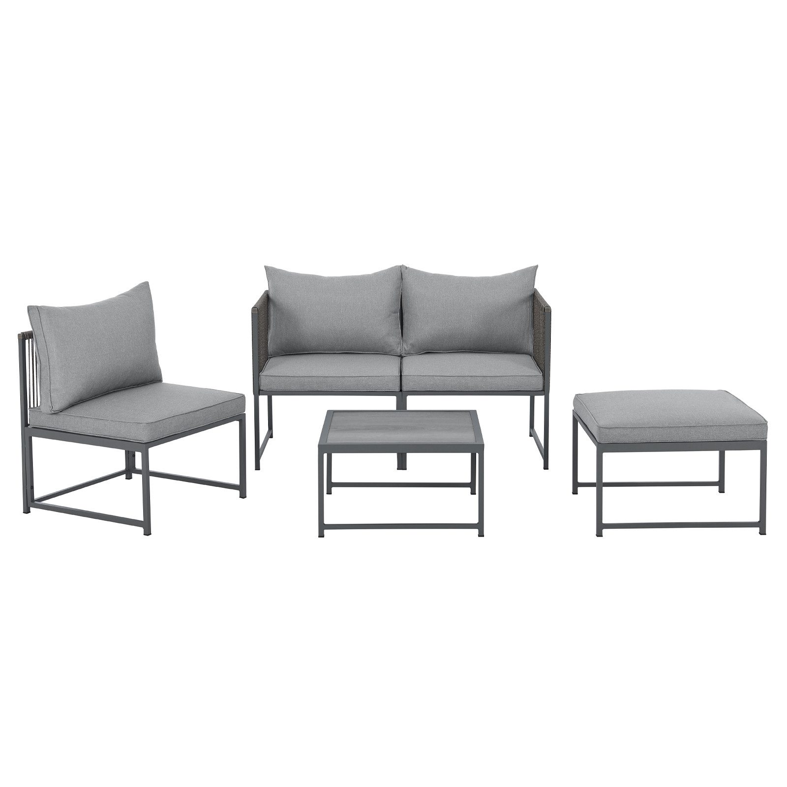 SVITA Gartenlounge-Set DETROIT, (Modul-Set), Gartenmöbel Flexibel Sofa Tisch Sessel Ottoman – Bild 4 von 5