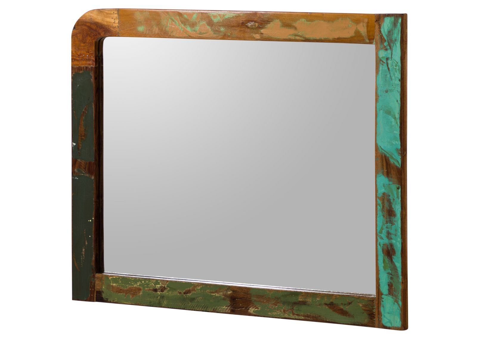 Massivmoebel24 Spiegel (1-St., Spiegel Altholz 100x3x80 mehrfarbig lackiert SIXTIES #115), Spiegel Altholz 100x3x80 mehrfarbig lackiert SIXTIES #115