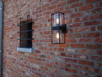 meineWunschleuchte LED Außen-Wandleuchte, LED wechselbar, Warmweiß, Wand-laterne Landhausstil für Haus-wand beleuchten, Schwarz H: 40cm