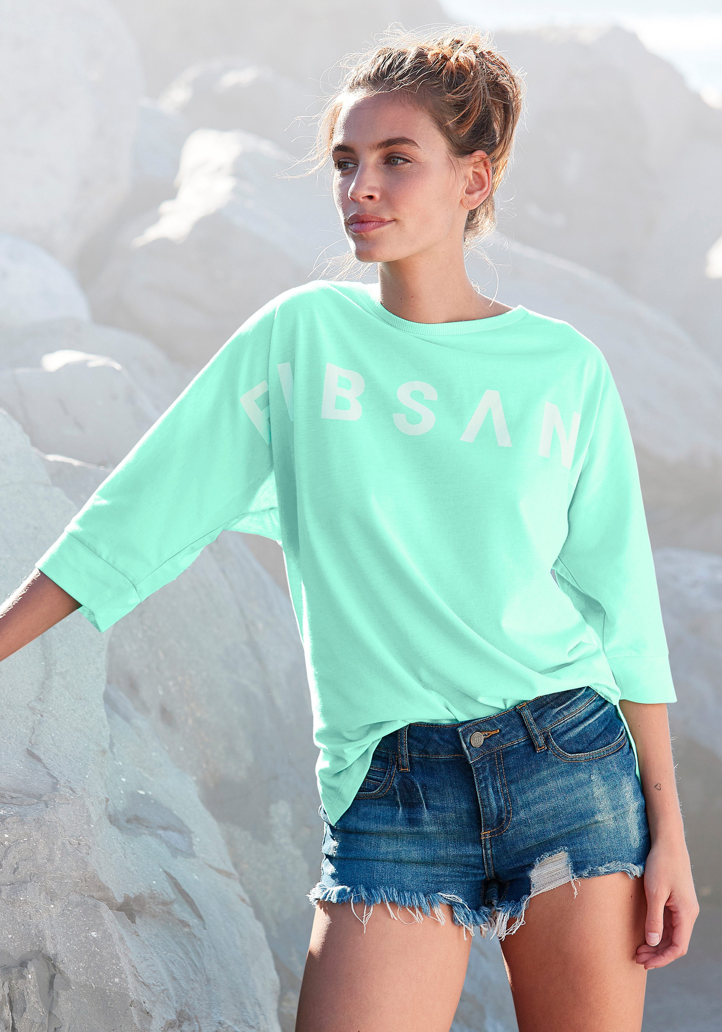 Elbsand 3/4-Arm-Shirt Iduna aus Baumwoll-Mix, lockere Passform, sportlich-casual