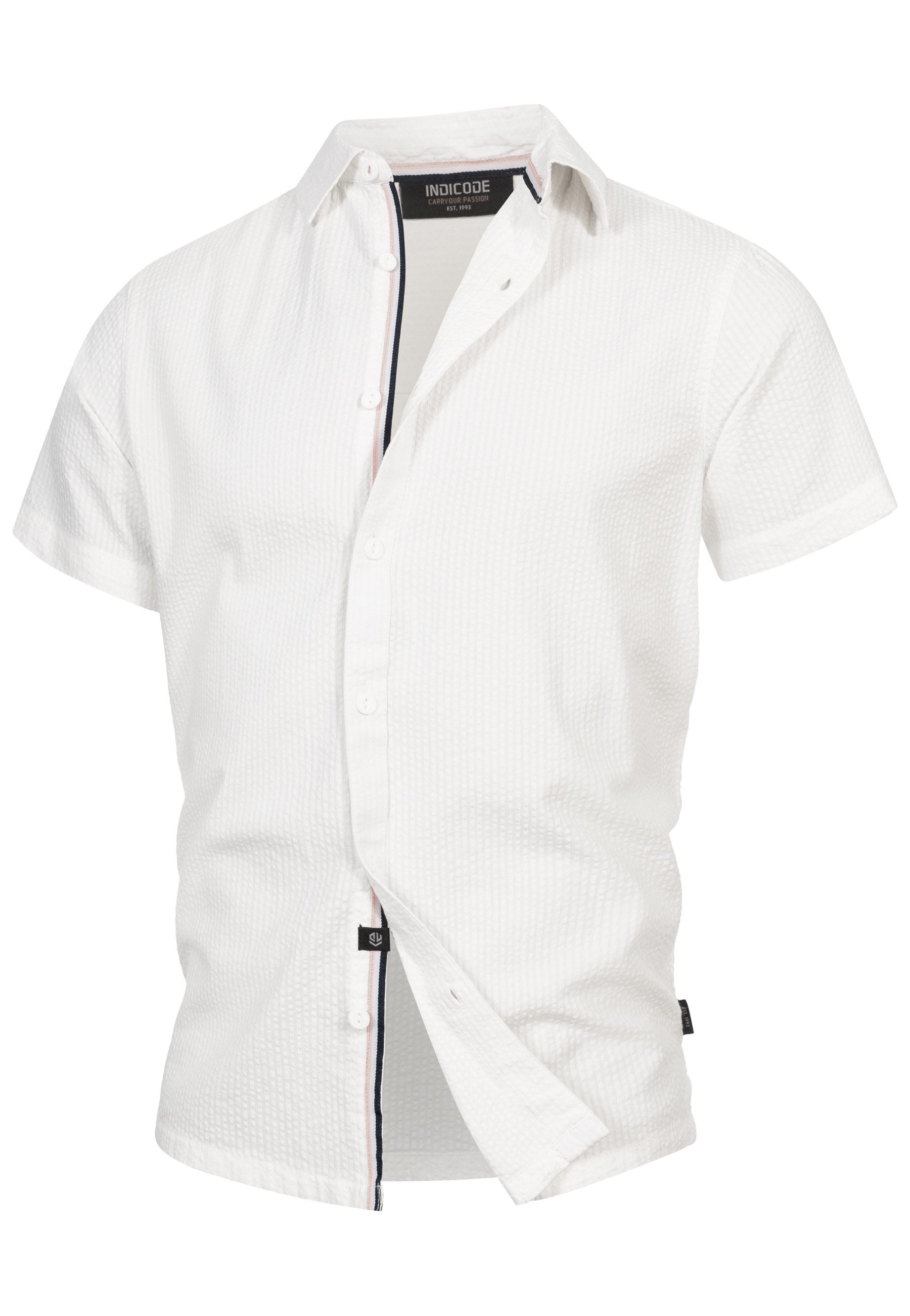 Indicode Kurzarmhemd INMaribo aus Seersucker-Material für günstig online kaufen