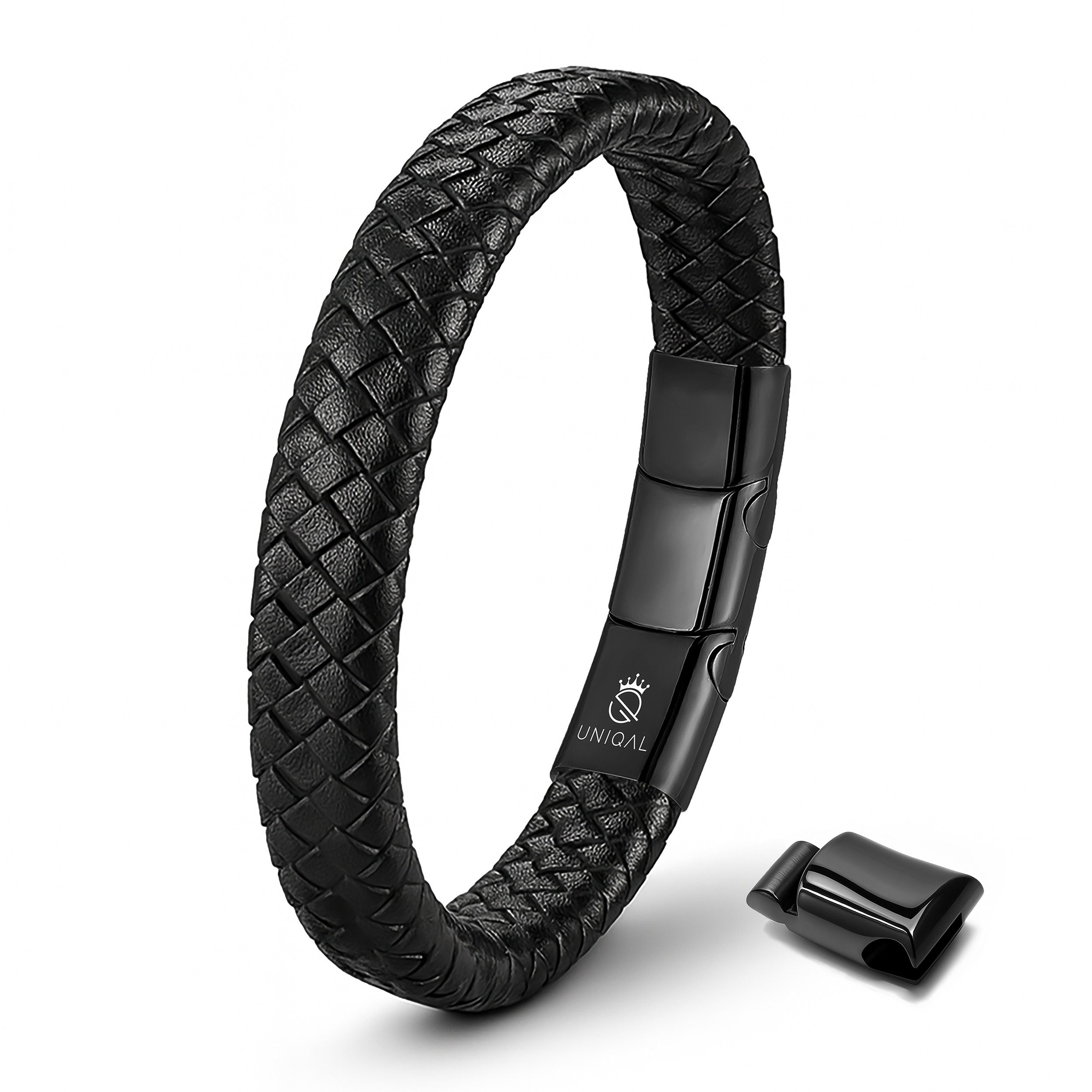 UNIQAL.de Lederarmband "MULTY COLOR" Geflochtenes Echtlederaccessoire mit Magnetverschluss (Edelstahl, Verlängerungsglied, Unisex, klassisches Design), Premium-Qualität – handgefertigt, kombinierbar, sportlich-elegant.