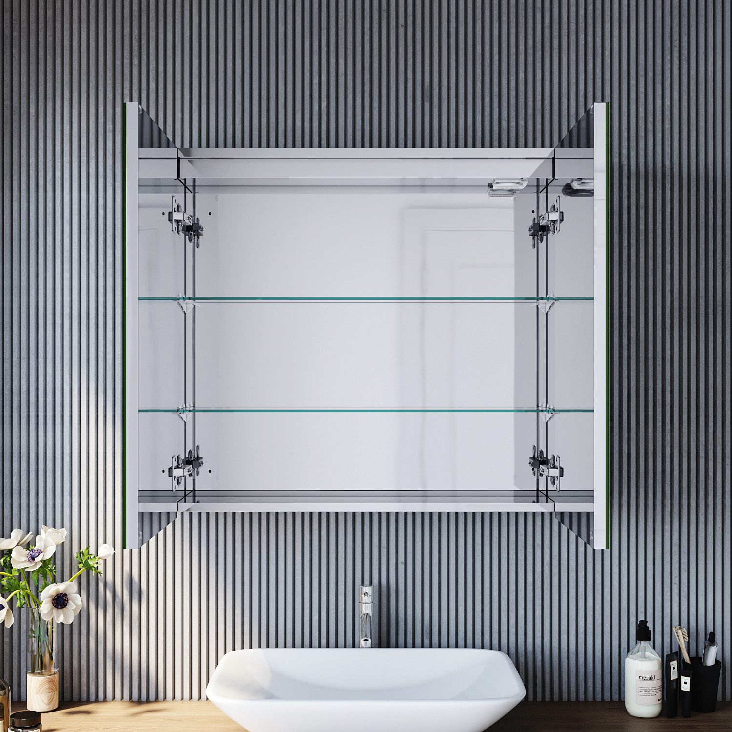 SONNI Badezimmerspiegelschrank Badezimmerspiegelschrank mit beleuchtung 70x günstig online kaufen