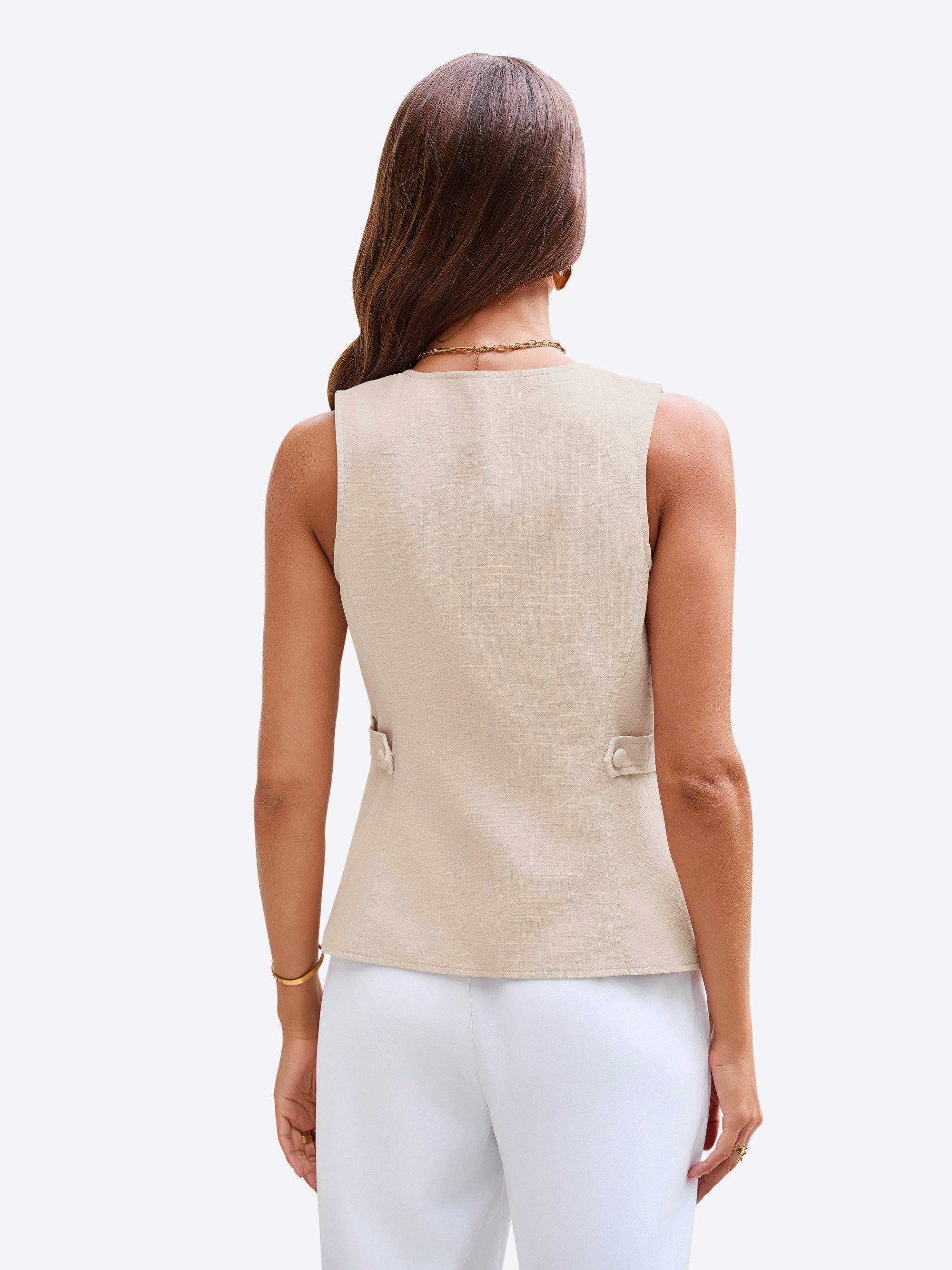 Imily Bela Anzugweste Damen Blazer-Weste mit Reverskragen (Packung, 1-tlg., 1per-Pack) mit Knöpfen