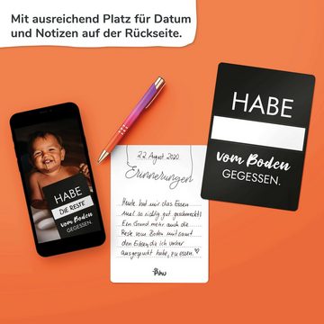 Pihu Karte Ehrliche Meilensteine - Baby, Geschenk zur Geburt - Karten für Eltern - Meilensteinkarten