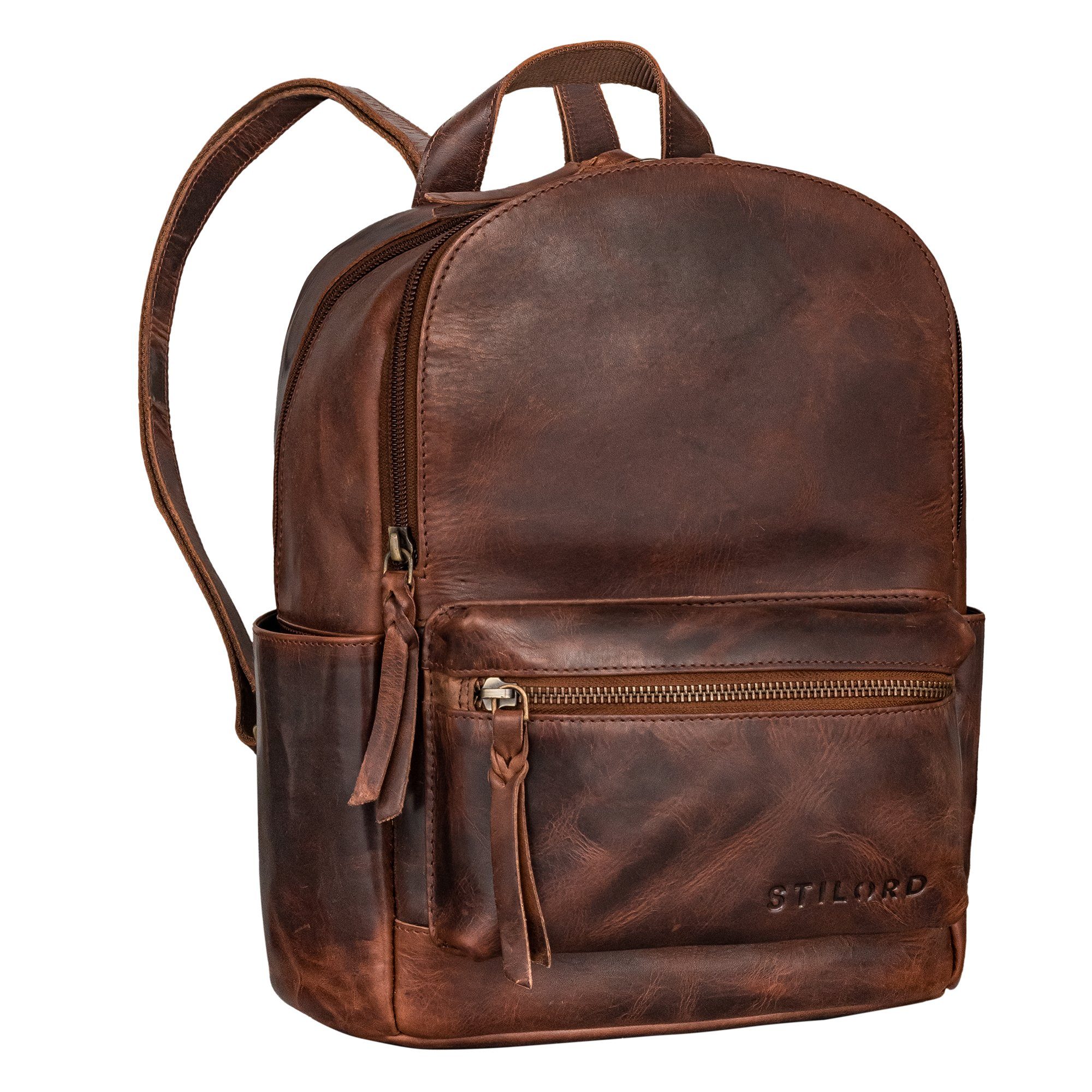 Cityrucksack "Karolina" Lederrucksack Damen Sportlich