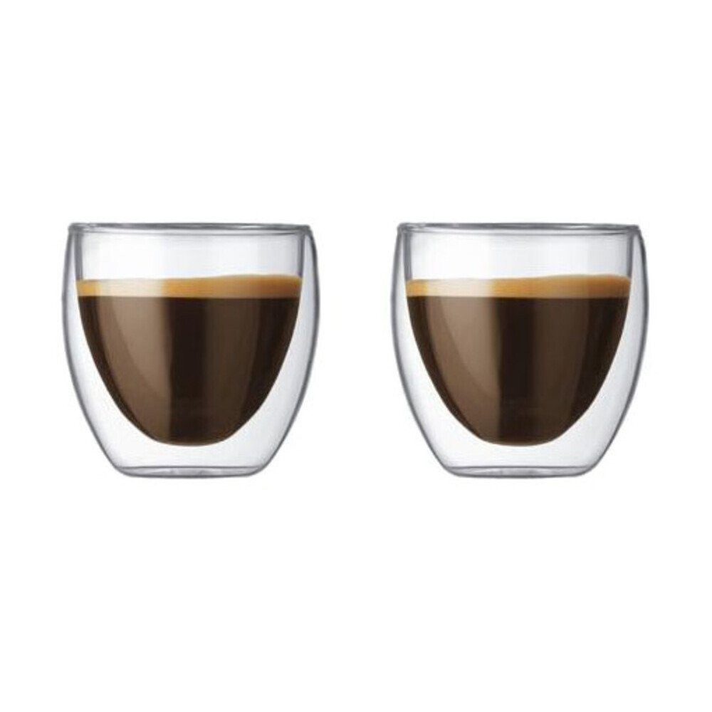 Bodum Espressoglas Espressoglas 0,08 l 2 Stück Pavina, 2-tlg., Glas, Espressoglas, 2-tlg., 0,08 l, Glas, transparent