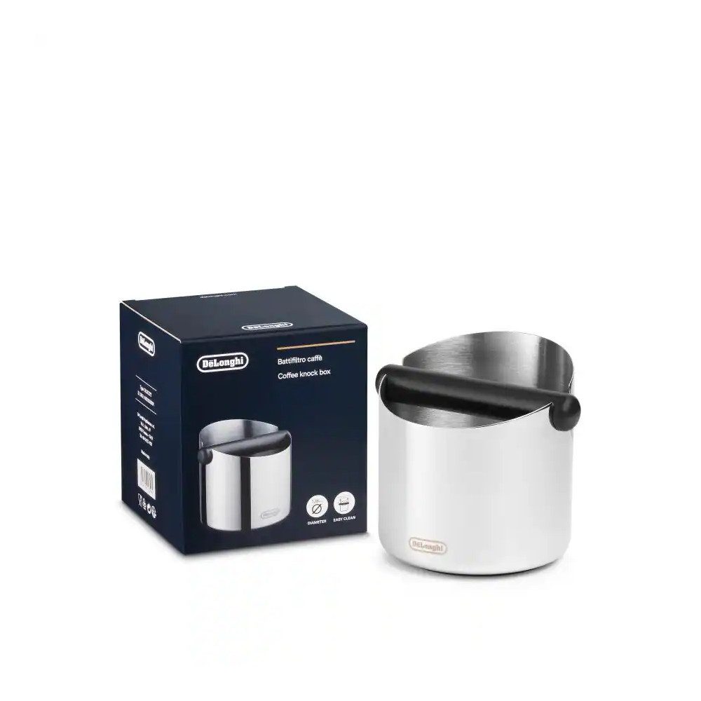 De'Longhi Ausklopfbehälter Knock Box Abklopfbehälter, 12,8cm, rostfreier