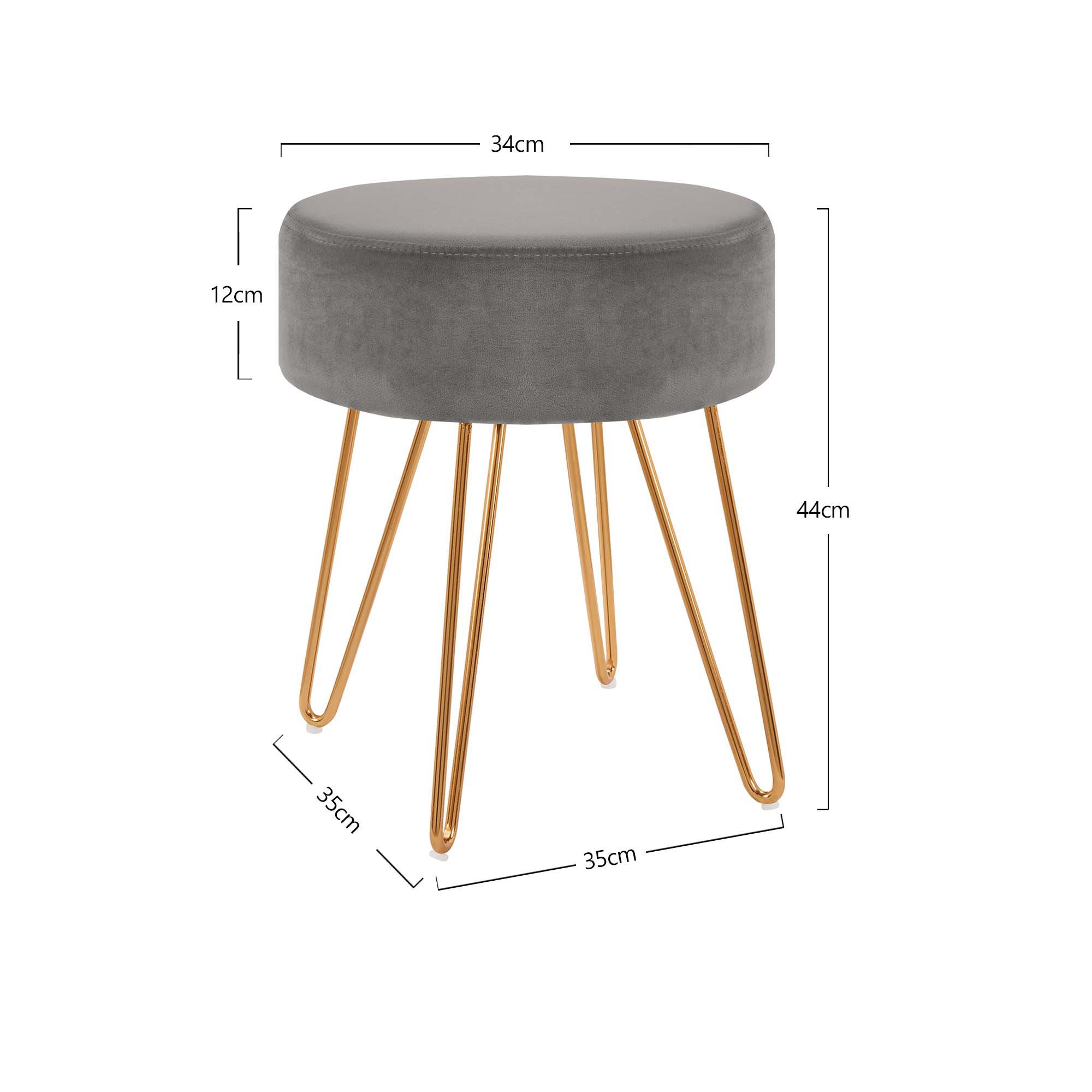 Duhome Hocker, Sitzhocker Rund Hocker Samt günstig online kaufen