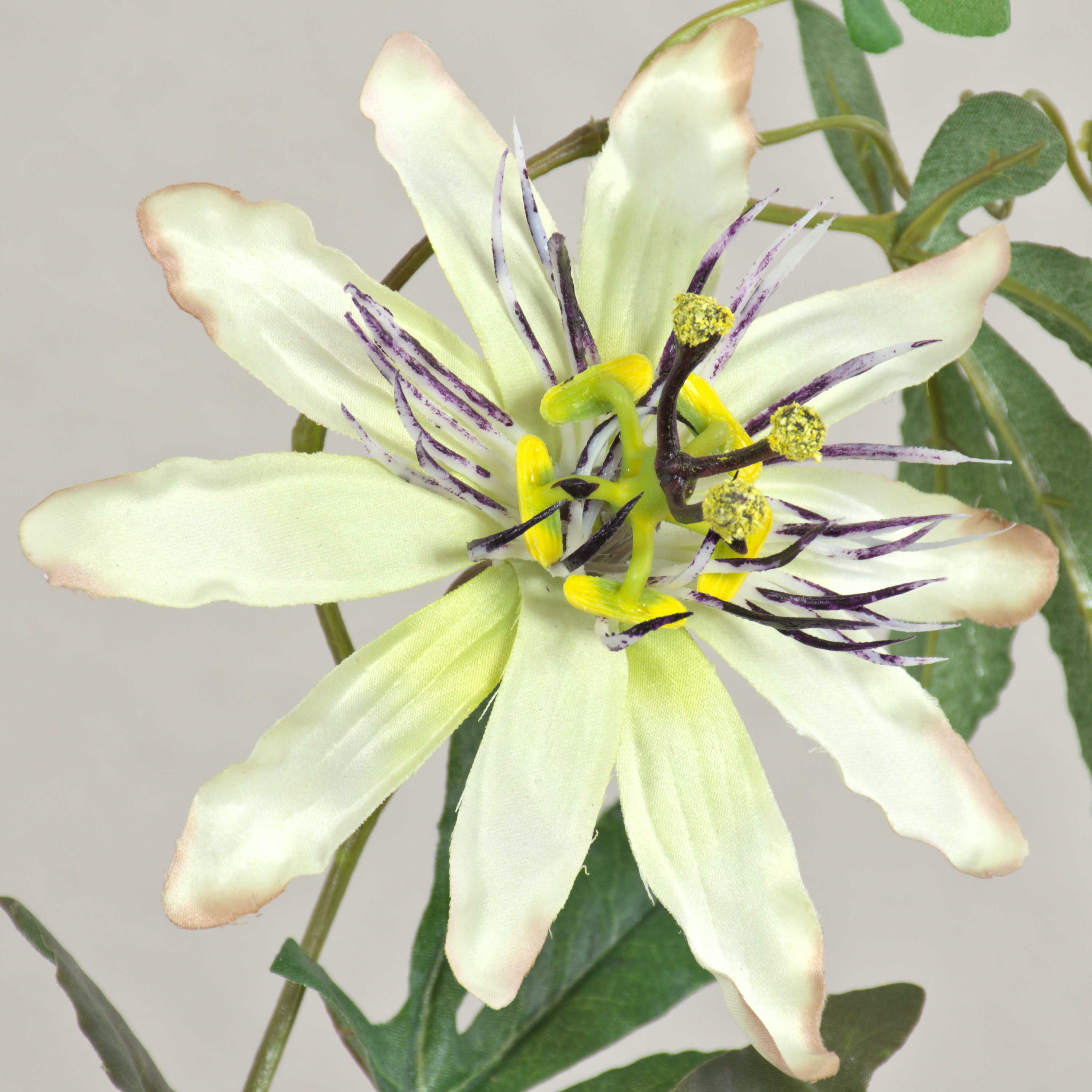 Kunstzweig Künstliche Passionsblume JULANDA, weiß-lila, 100cm, Ø9-11cm Passionsblume, artplants, Höhe 95.0 cm