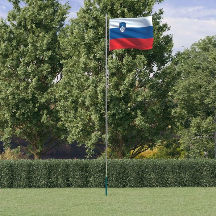 vidaXL Flagge Flagge Sloweniens mit Mast 6 23 m Aluminium