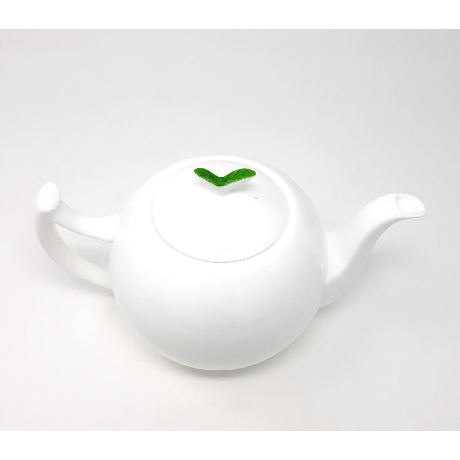 TeaLogic Teekanne, 1000 l, Spülmaschinengeeignet, Weiß, Blatt, H: 15cm