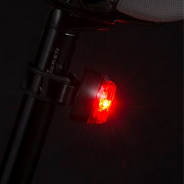 SachsenRAD Fahrrad-Rücklicht LED-Rücklicht Red Circle, 6 Modi, leichter An- und Abbau, Abstrahlwinkel 220°