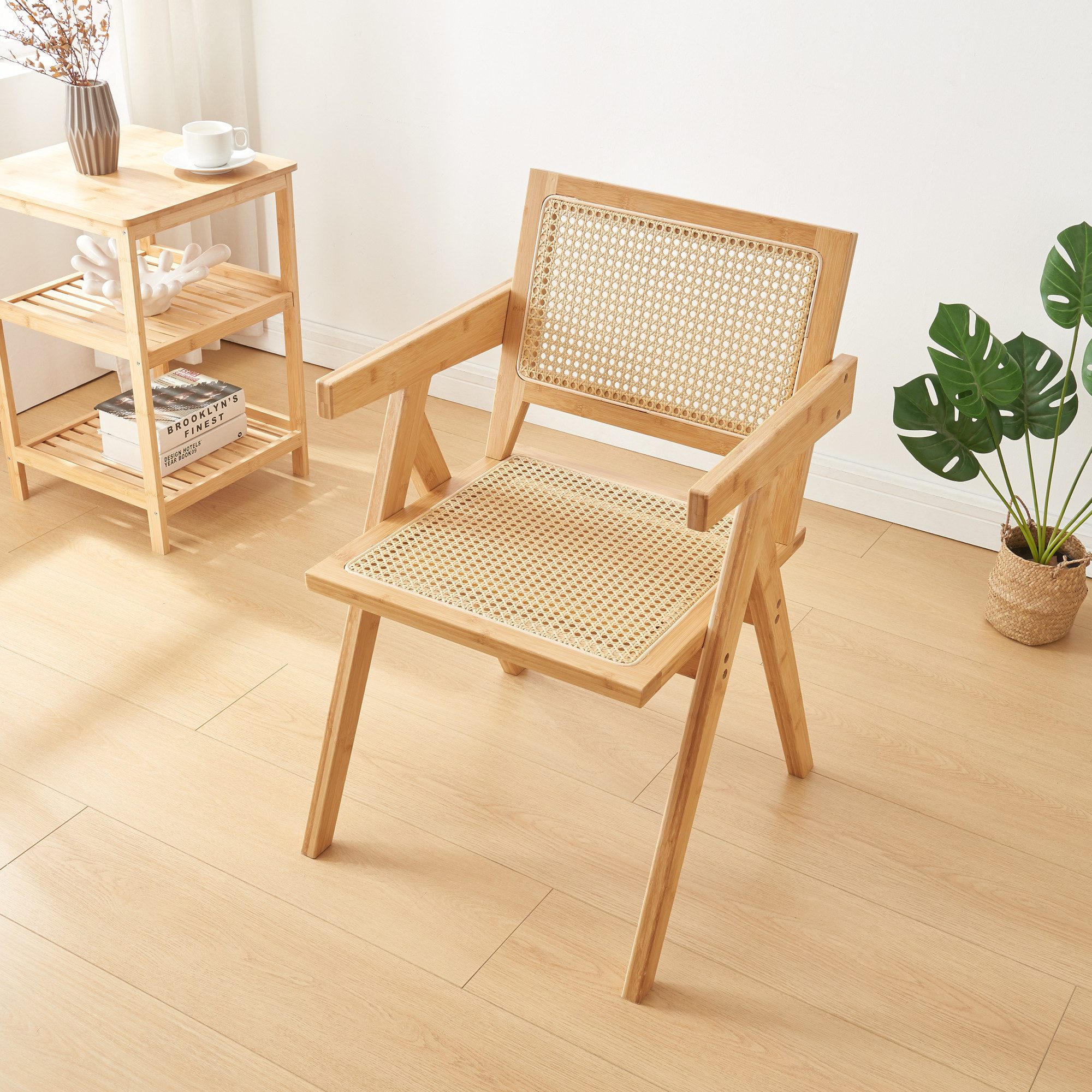en.casa Esszimmerstuhl, »Asikkala« 79x50x50cm Bambus / günstig online kaufen
