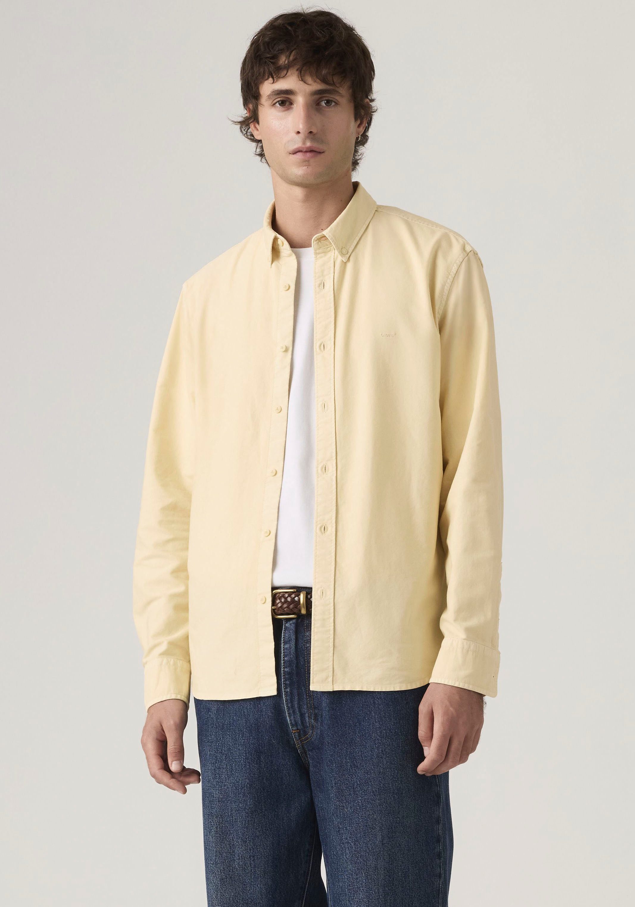 Levi's® Langarmhemd AUTHENTIC BUTTON DOWN mit Ton-in-Ton Logostickerei auf günstig online kaufen