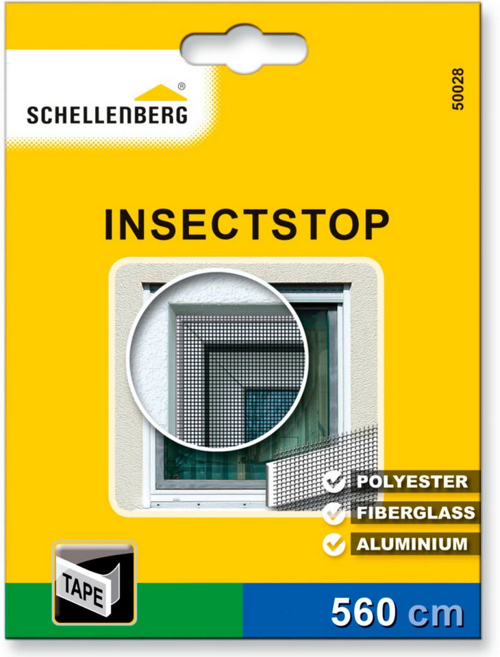 SCHELLENBERG Klett-Klebeband für Fliegengitter Fenster aus Polyester-, Fibergas- u. Aluminiumgewebe (Set, 1-St) Befestigungsband 5,6 m Länge, individuell zuschneidbar
