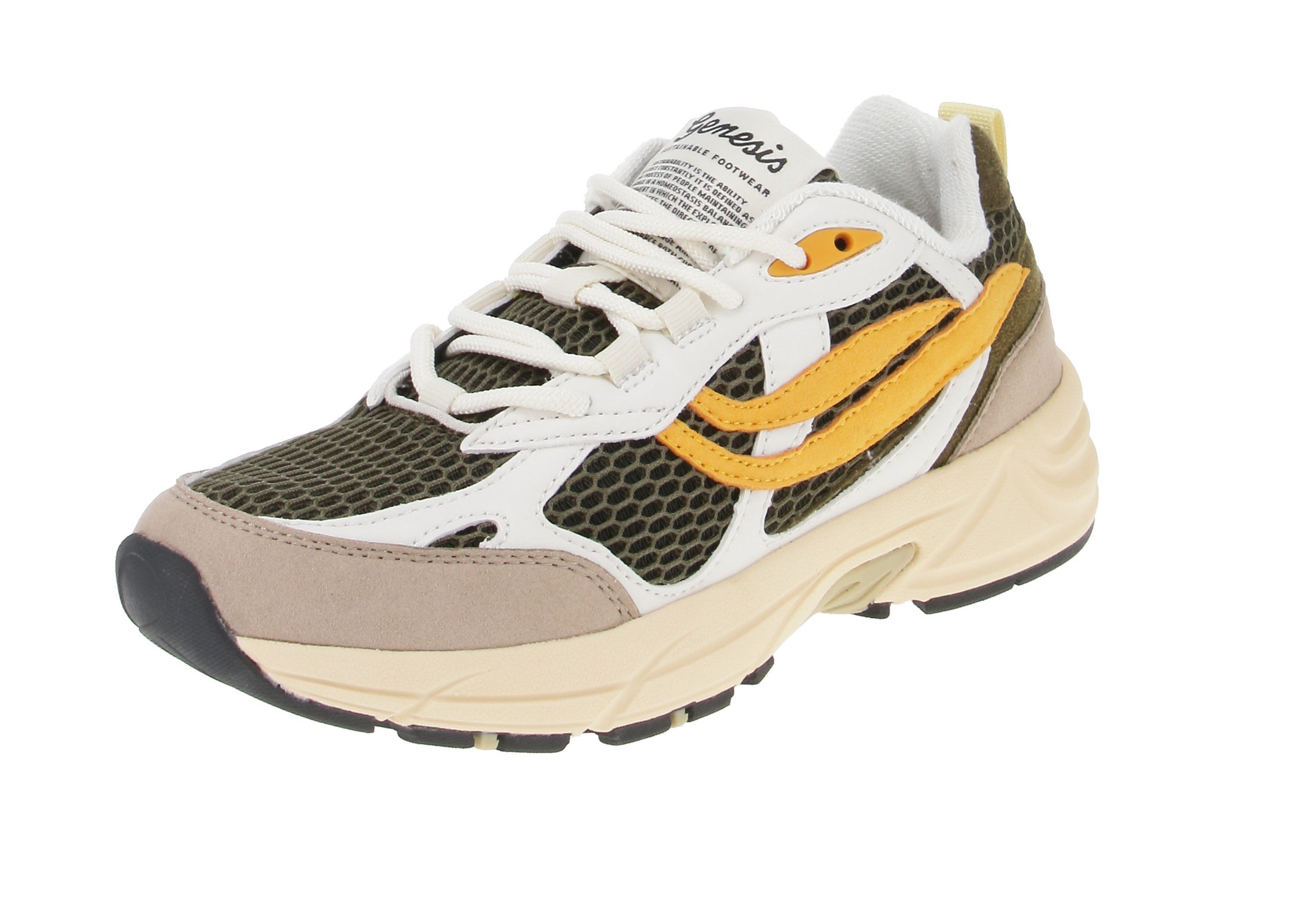 1005435 G-Eco`99 Multi Mesh White-Olive-Orange Sneaker