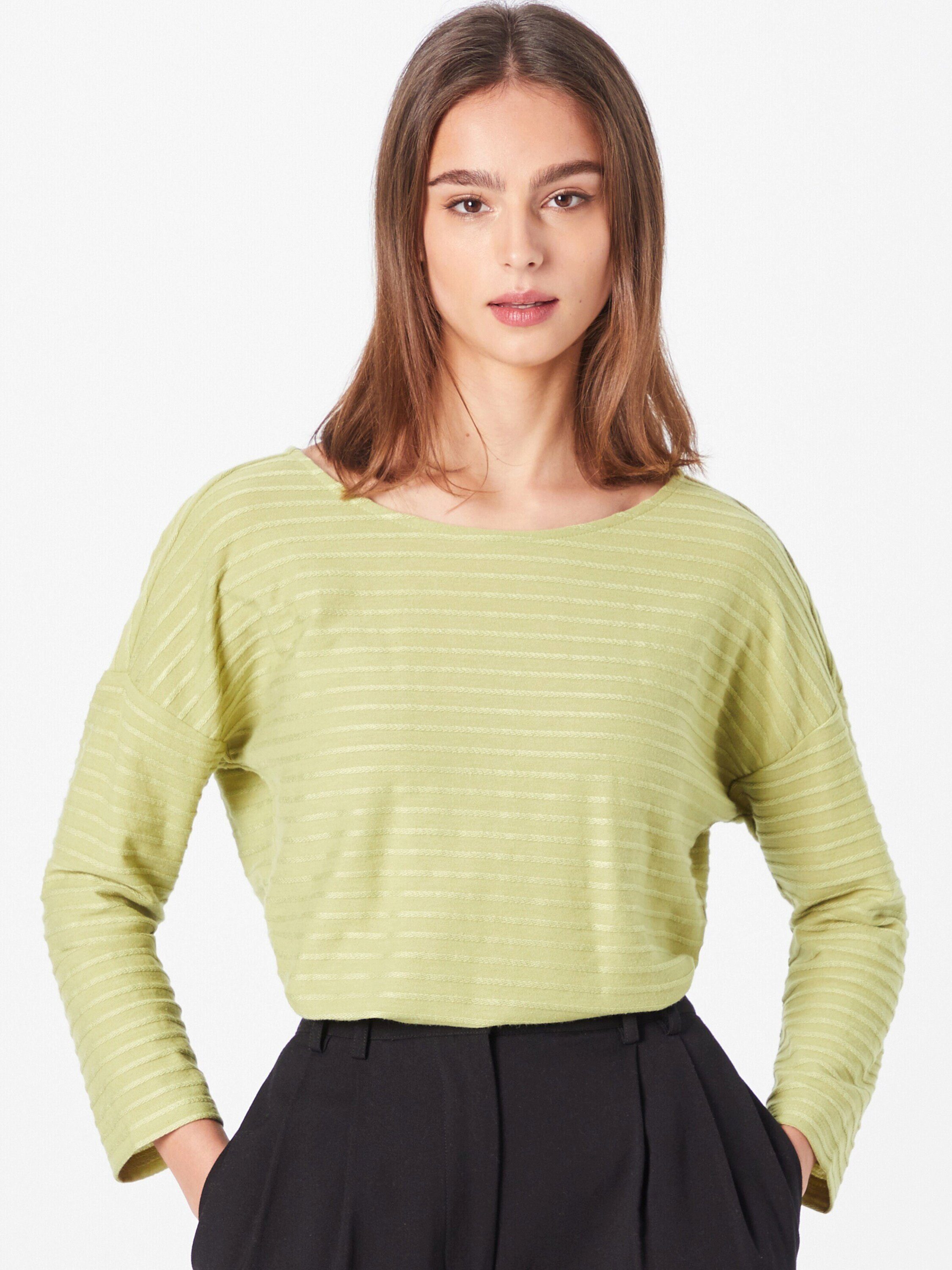 Green T-Shirt TOM Drapiert/gerafft Stripe 29135 Cut-Outs, Denim Structured TAILOR (1-tlg)