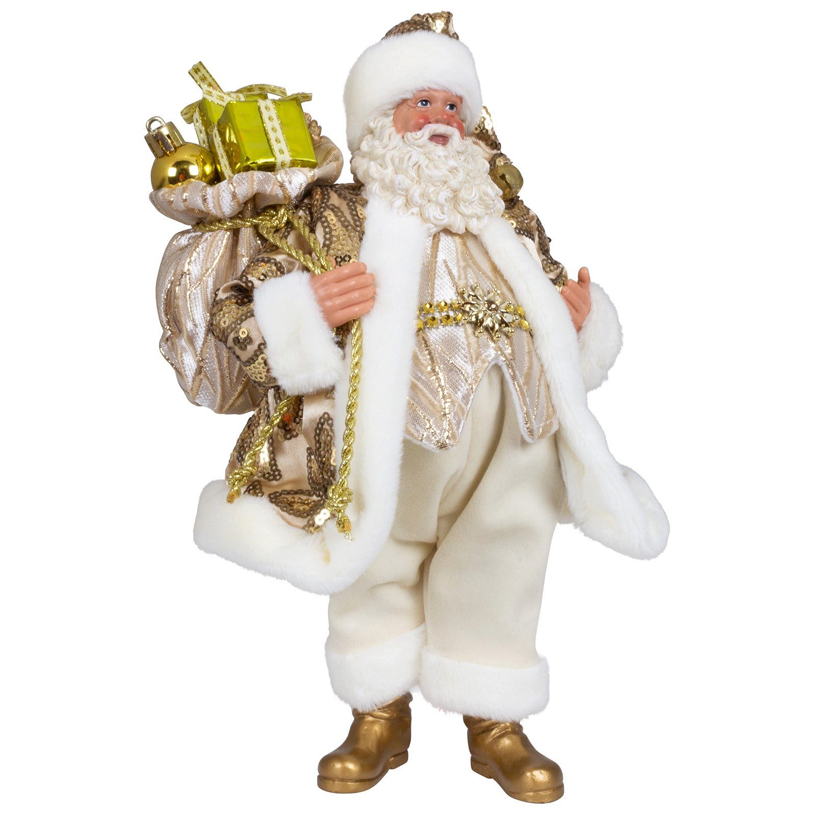 Christmas Paradise Weihnachtsmann Deko Figur 28 cm (Weihnachtsdeko, 1 St., stehend), creme-gold