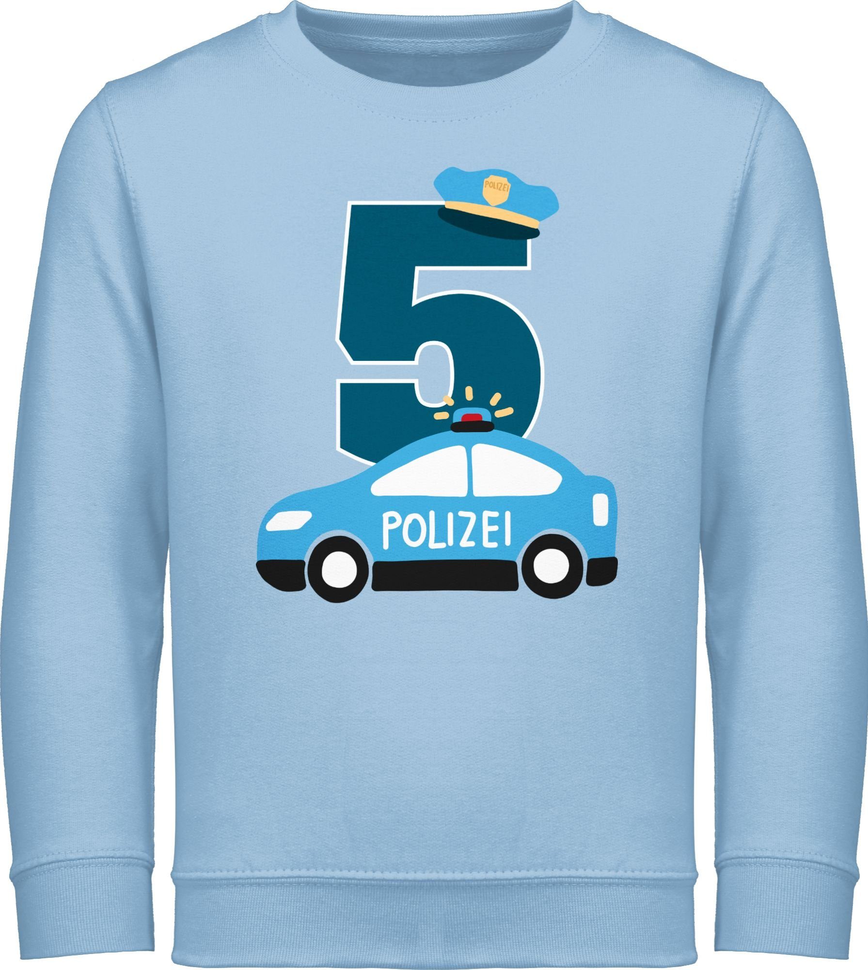 Shirtracer Sweatshirt Polizei Fünfter 5. Geburtstag 2 Hellblau