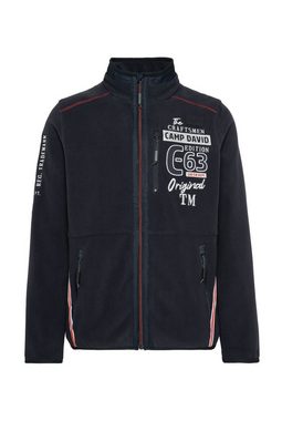 CAMP DAVID Fleecepullover mit Logostickereien