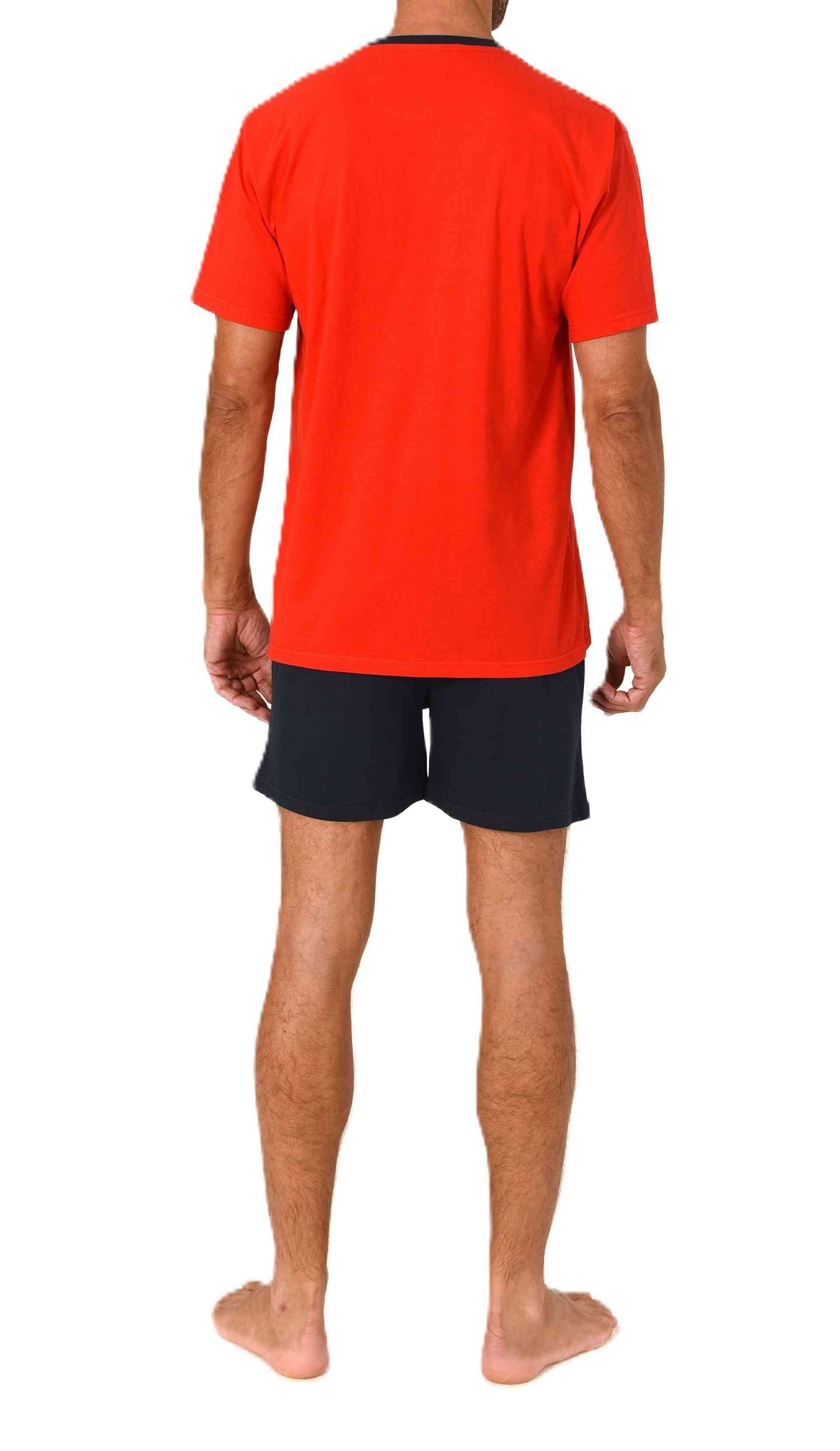 Normann Pyjama Normann Herren kurzarm Schlafanzug Shorty Pyjama mit Frontprint – Bild 3 von 5