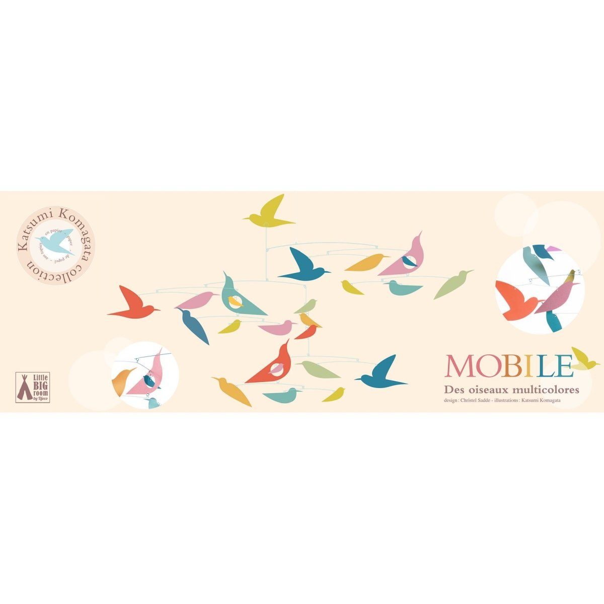 DJECO Mobile Bunte Vögel 80 x 76 cm DD04375 Kindermobile