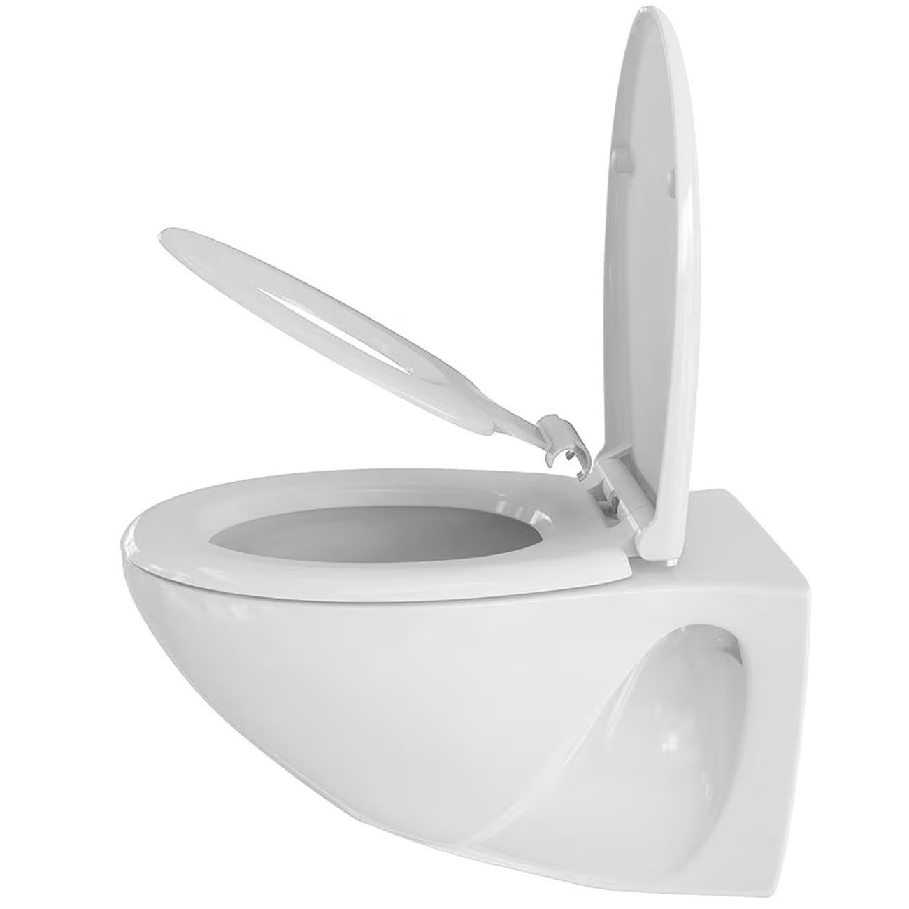 Sanit-Plast WC-Sitz 2-in-1 WC-Sitz mit Kindereinsatz & Absenkautomatik 44,5x37,2cm) Weiß, Familien-WC-Sitz mit Soft-Close & Quick-Release