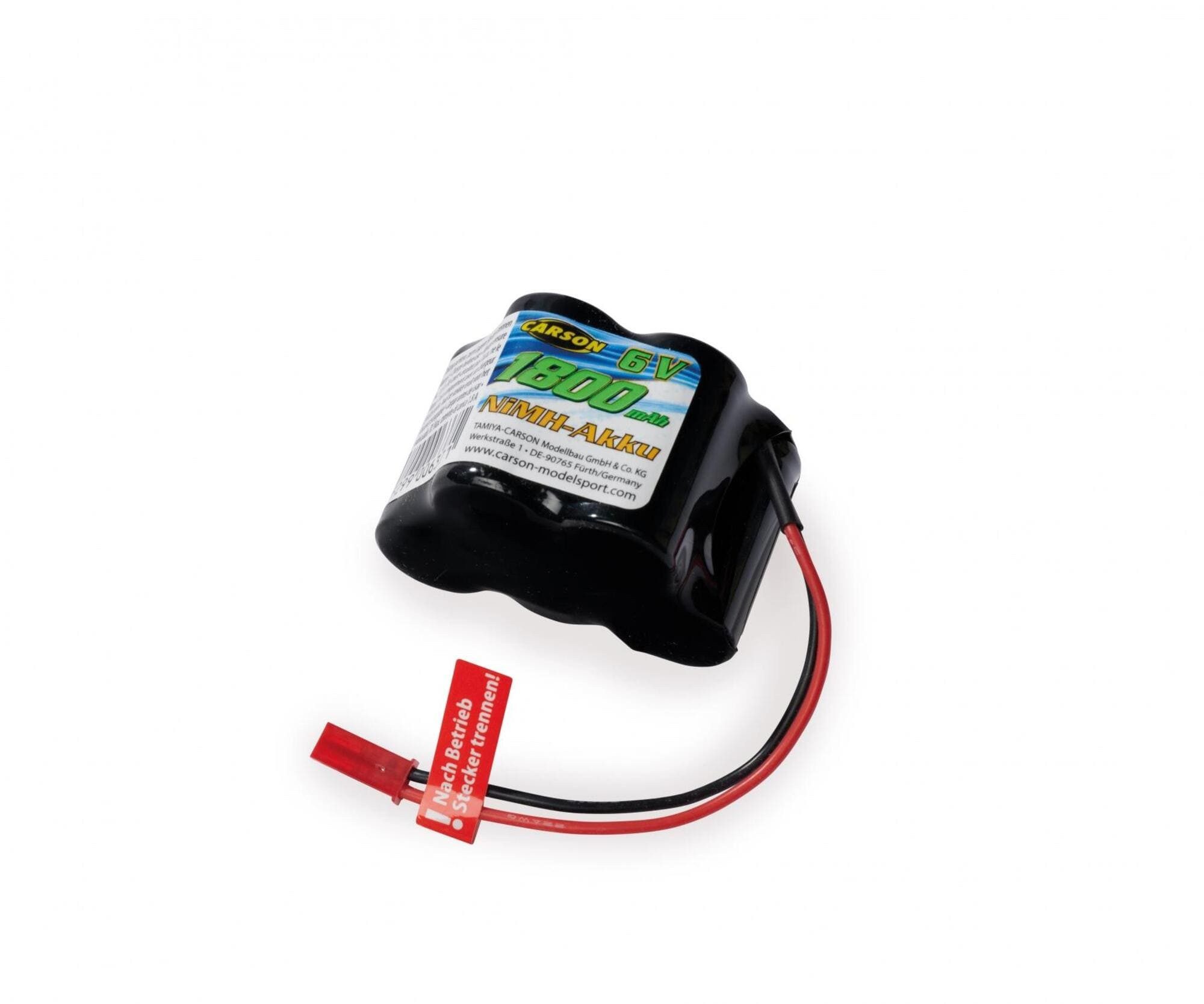 CARSON Carson 6V 1800mAh NiMH Empfängerakku mit BEC Stecker RC-Ladegerät – Bild 2 von 3