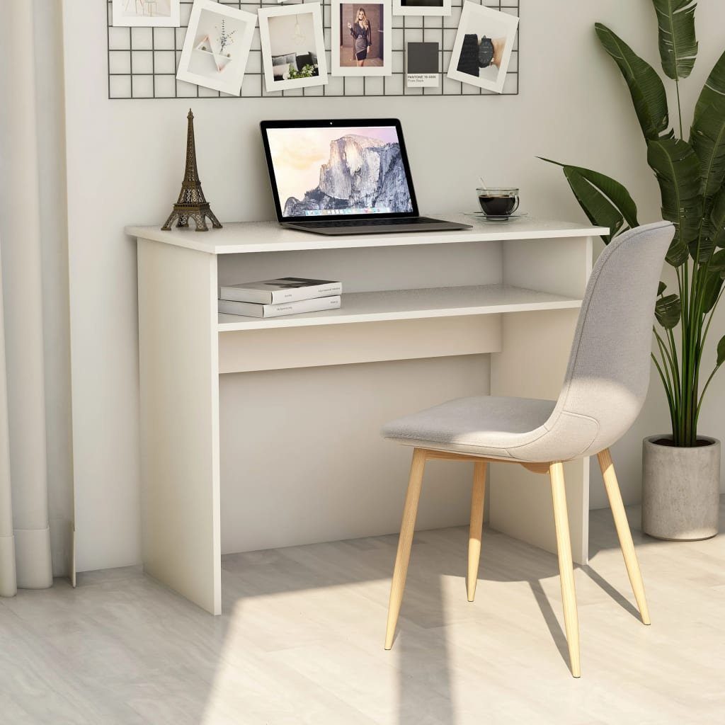 vidaXL Schreibtisch Schreibtisch Weiß 90x50x74 cm Weiß | Holzwerkstoff Weiß