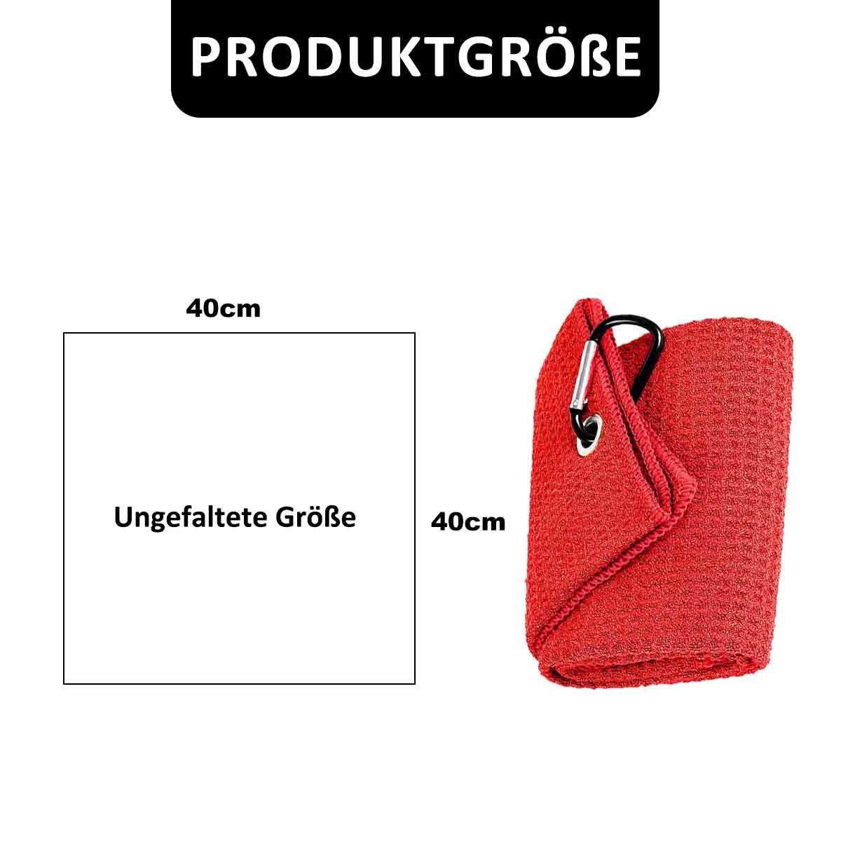 Fold Sporthandtuch Rot+dunkelgrau Golf Handtuch Microfaser Golfhandtuch Handtücher Handtücher Jormftte