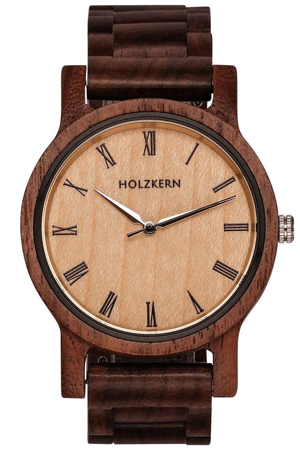 Holzkern Quarzuhr Armbanduhr Quarz Herbstdämmerung Walnuss/Ahorn günstig online kaufen
