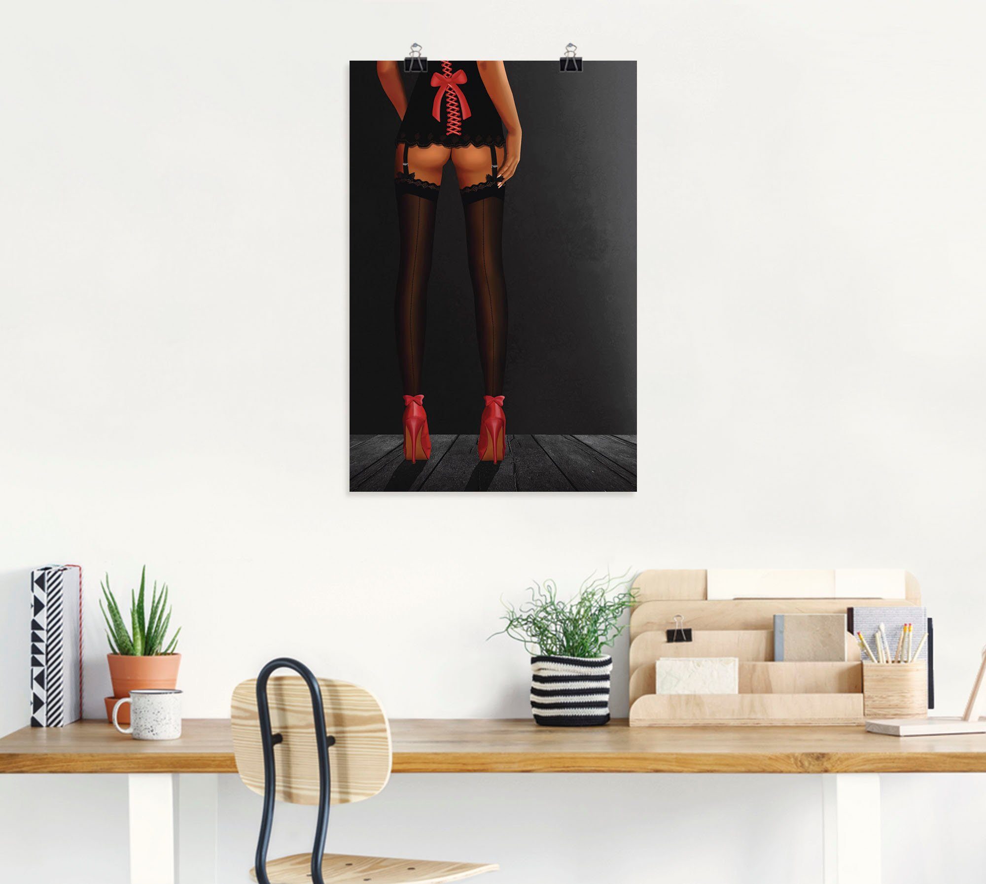 (1 oder Leinwandbild, Artland in Frau Wandbild versch. als St), Wandaufkleber Heels, Poster in Beine High Größen Sexy Alubild,