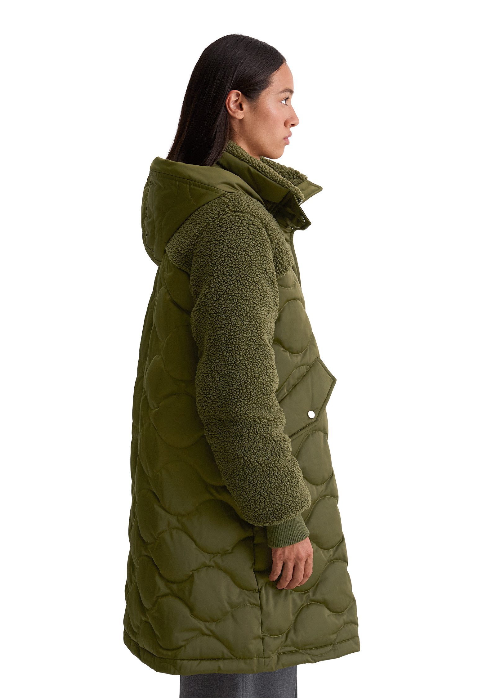 Marc O'Polo Daunenjacke mit lässigen Teddyplüsch-Details