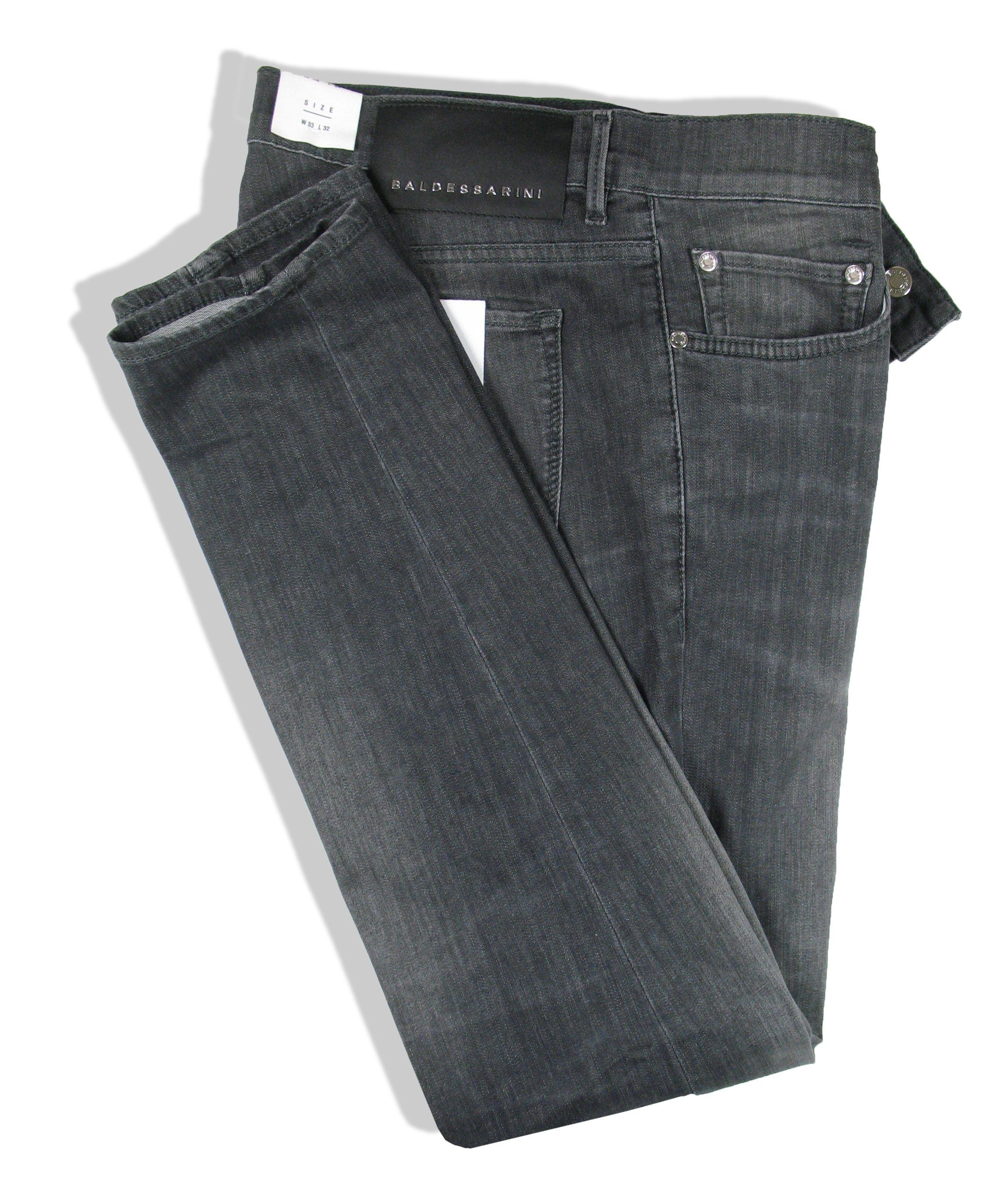 BALDESSARINI 5-Pocket-Jeans John Iconic Denim Used Grey Dark Stretch