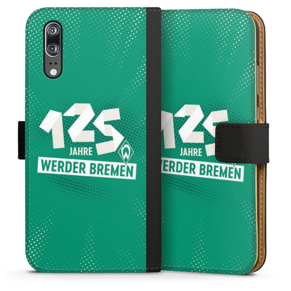 DeinDesign Handyhülle 125 Jahre Werder Bremen Offizielles Lizenzprodukt, Huawei P20 Hülle Handy Flip Case Wallet Cover Handytasche Leder