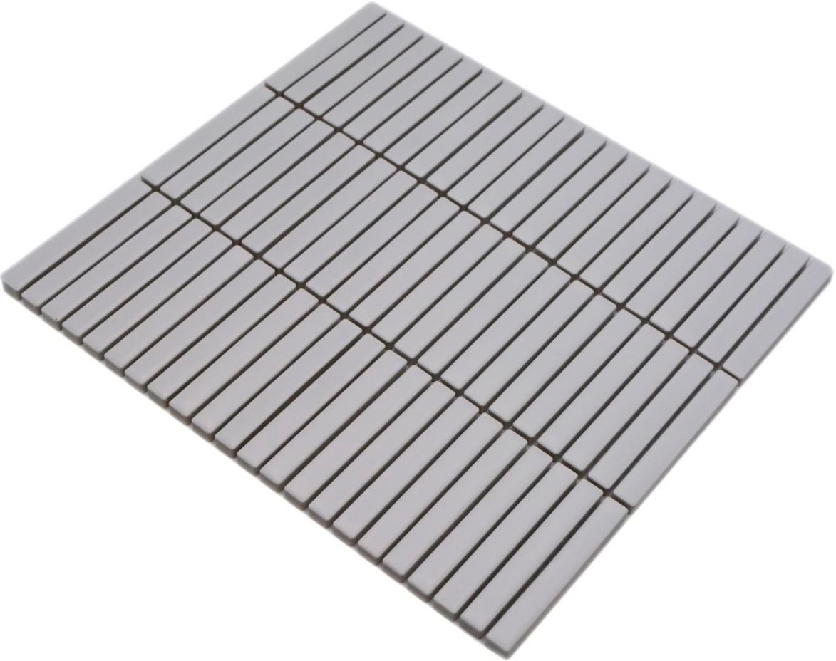 Mosani Mosaikfliesen Keramikmosaik Mosaik Stäbchen weiss matt