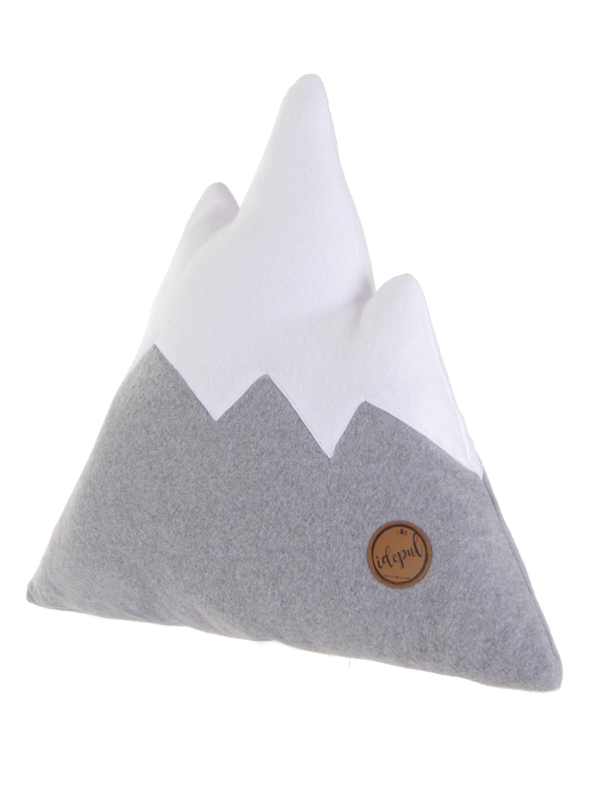 IDEPUL by Idealer Pulverschnee Dekokissen MountainIDE, waschbar, Innenkissen, Fleece, Bergform, mit Reißverschluss – Bild 3 von 4
