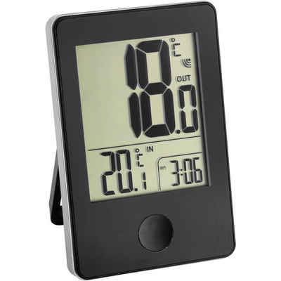 TFA Dostmann Hygrometer Funk-Thermometer mit Uhr