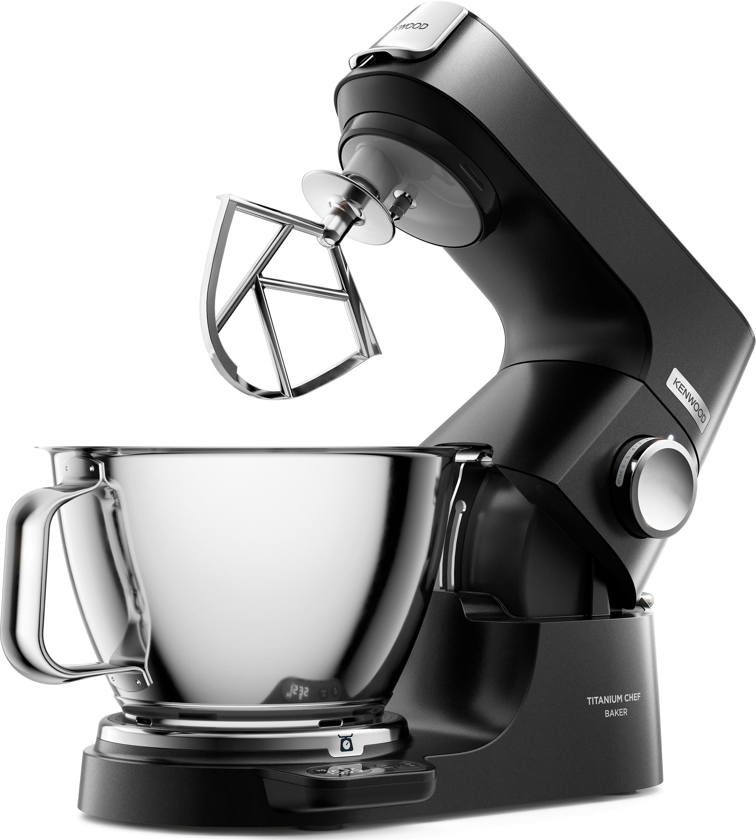 KENWOOD Küchenmaschine Titanium Chef Baker KVC85.004BK EasyWeigh™-Waage, 1200W, schwarz, 1200 W, 5 l Schüssel, 3-teiliges Patisserie-Set,Flexi-Element, 3,5l & 5l Rührschüssel,Spatel