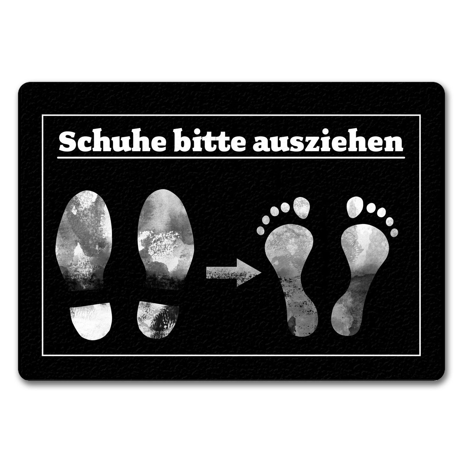Fußmatte Schuhe bitte ausziehen Fußmatte in 35x50 cm ohne Rand mit witzigem