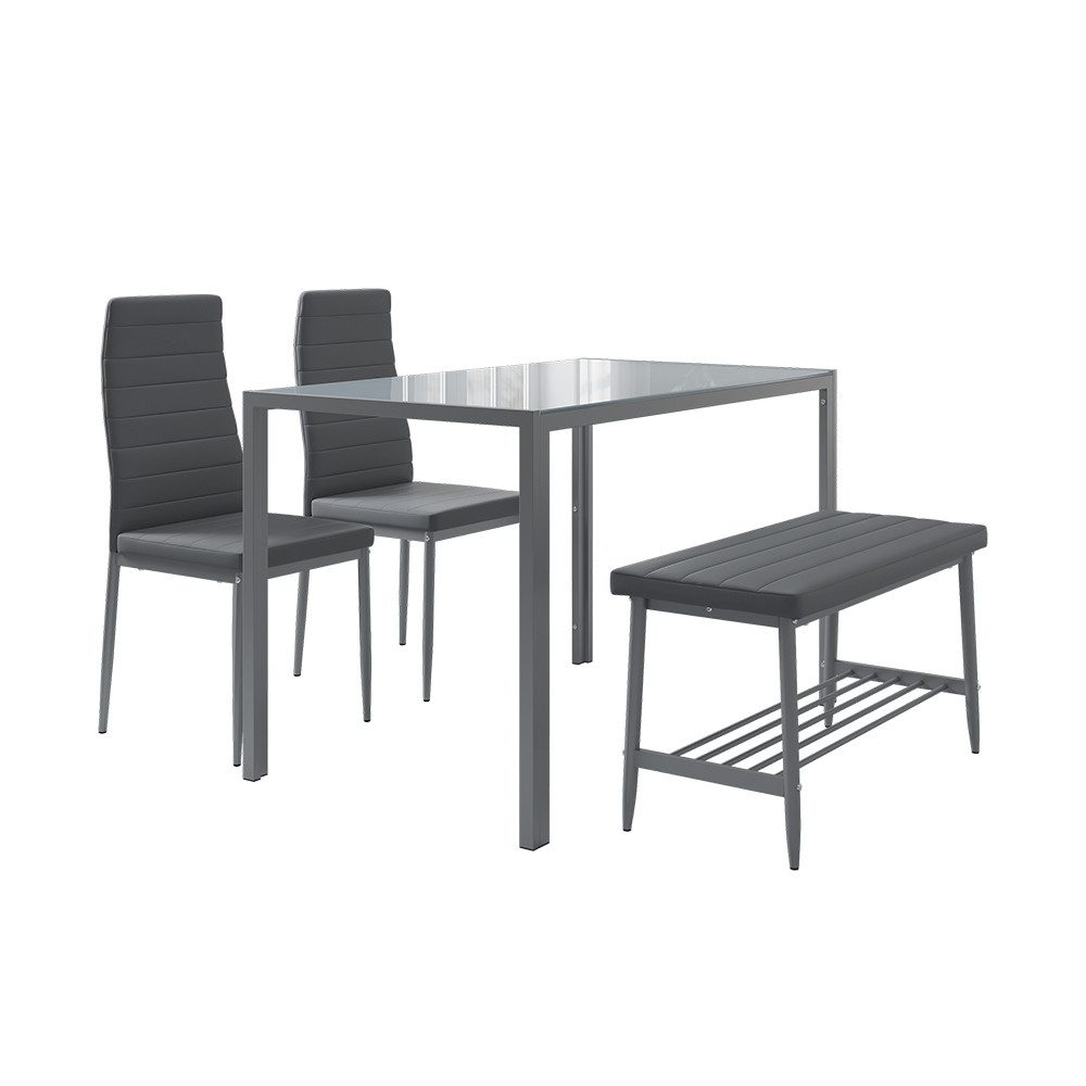 Vicco Essgruppe Grand, Grau, 120 x 70 cm 4-teiliges Set günstig online kaufen