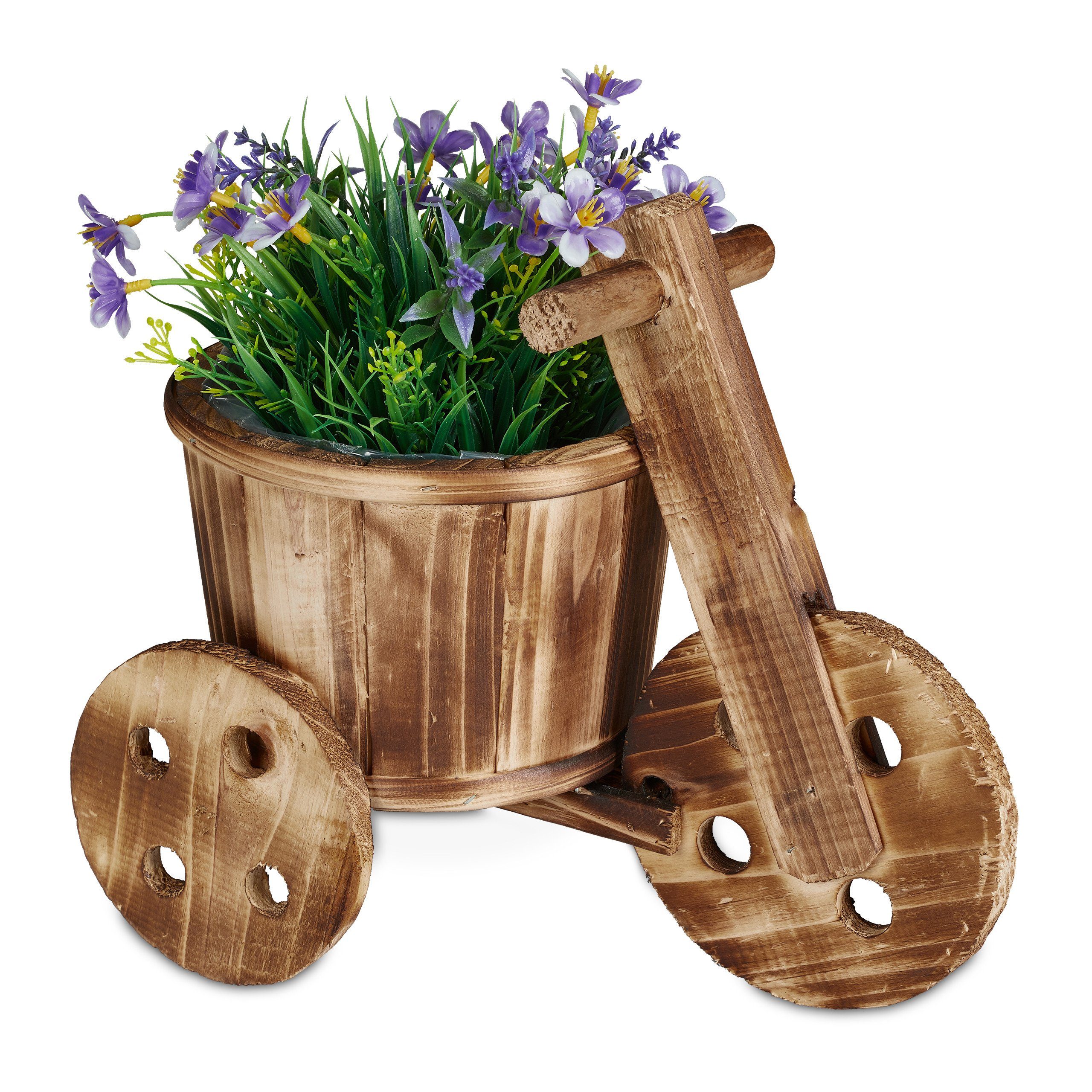relaxdays Pflanzschale Blumenfahrrad aus Holz (1 St)