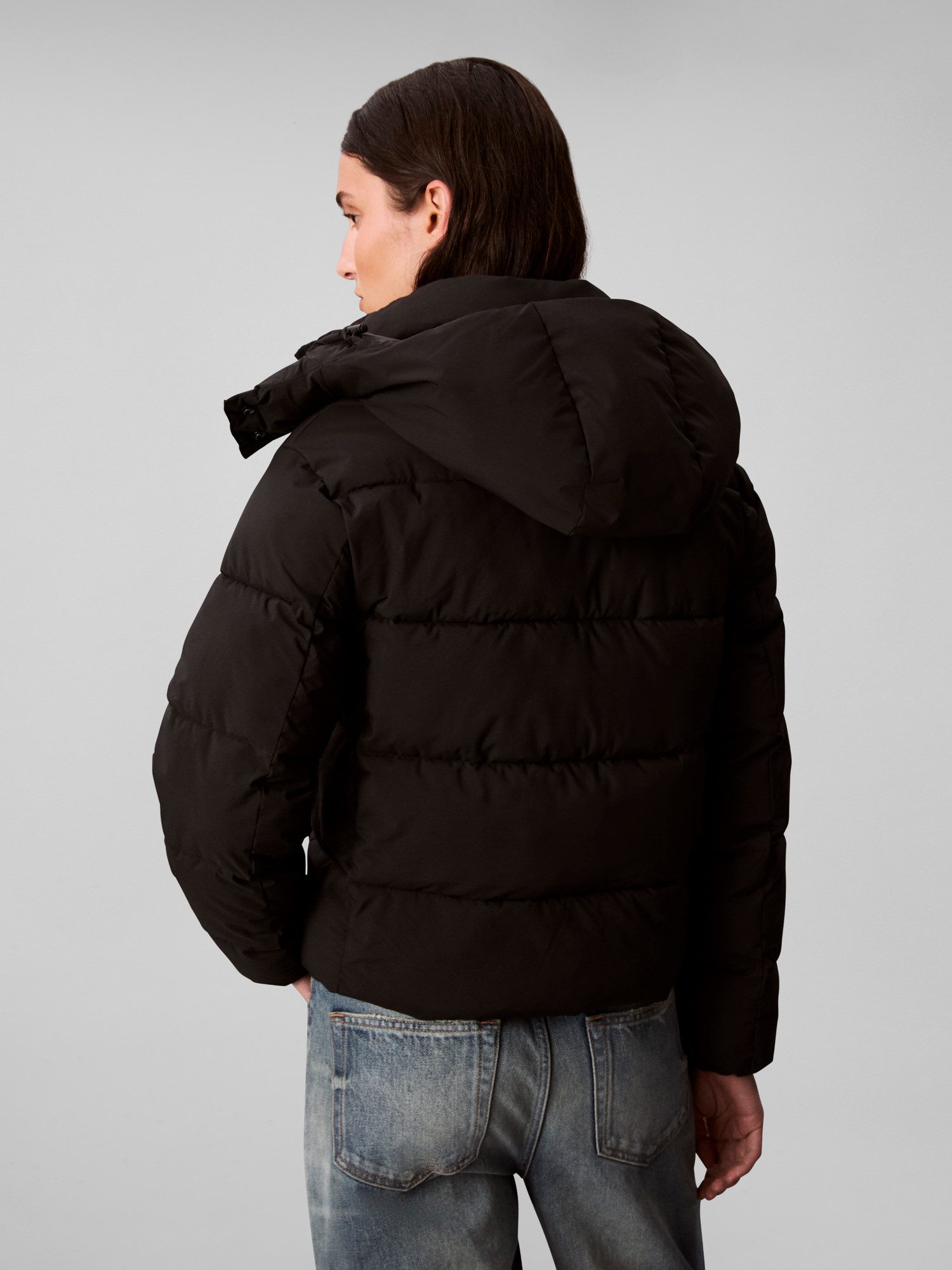 Calvin Klein Jeans Steppjacke Stehkragen, in kurzer Form, abnehmbare Kapuze günstig online kaufen