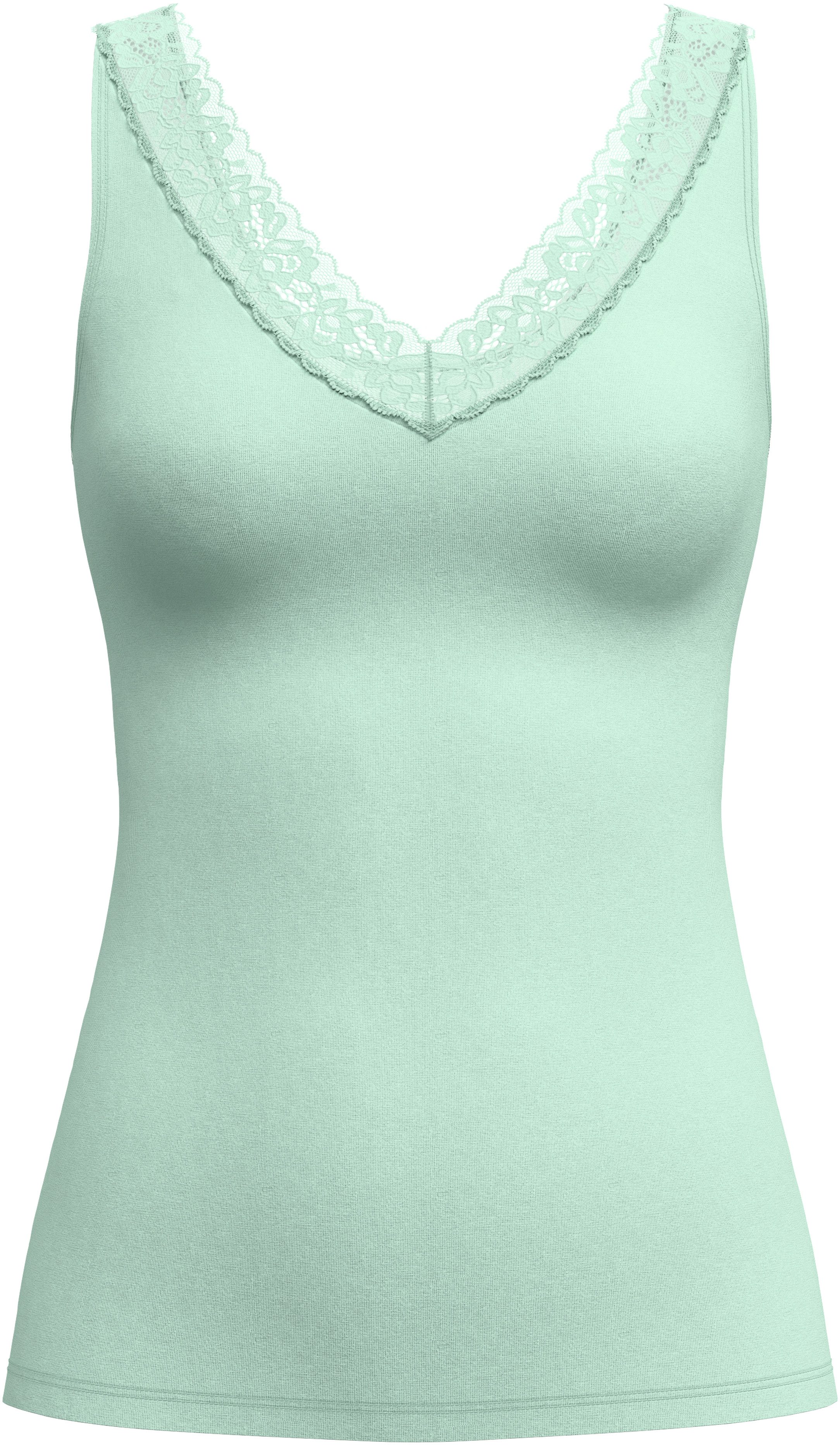CALIDA Tanktop Natural Comfort Lace elastisch, V-Ausschnitt, weiche Spitze, günstig online kaufen